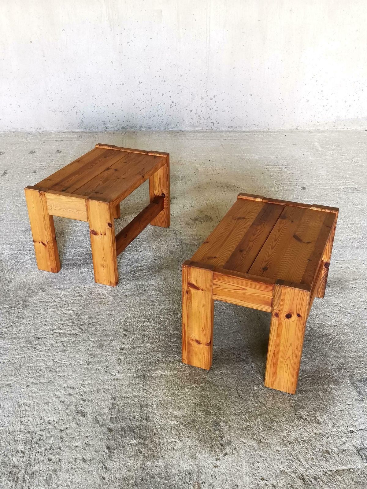 photo furniture A Pair Of Axel Einar Hjorth Manner Solid Pine Side Tables, Sweden 1930s