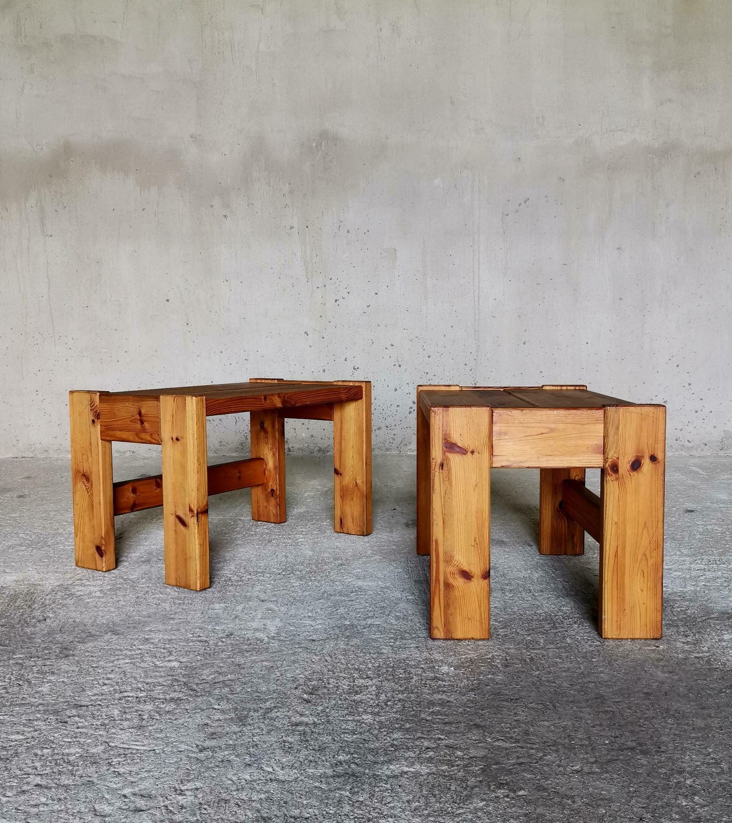 Furniture A Pair Of Axel Einar Hjorth Manner Solid Pine Side Tables, Sweden 1930s photo