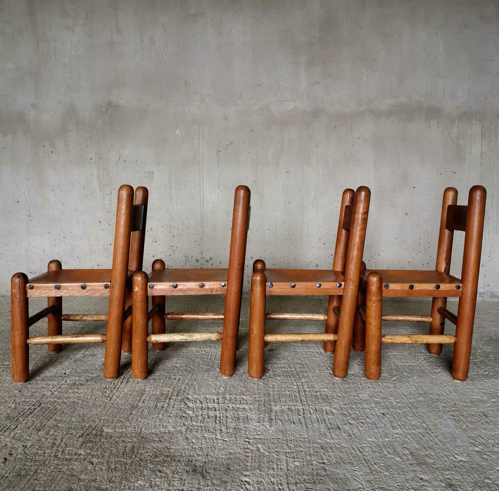 Set Of 4 Brutalist And Sculptural Dining Chairs In The Style Of Charles Dudouyt photo furniture