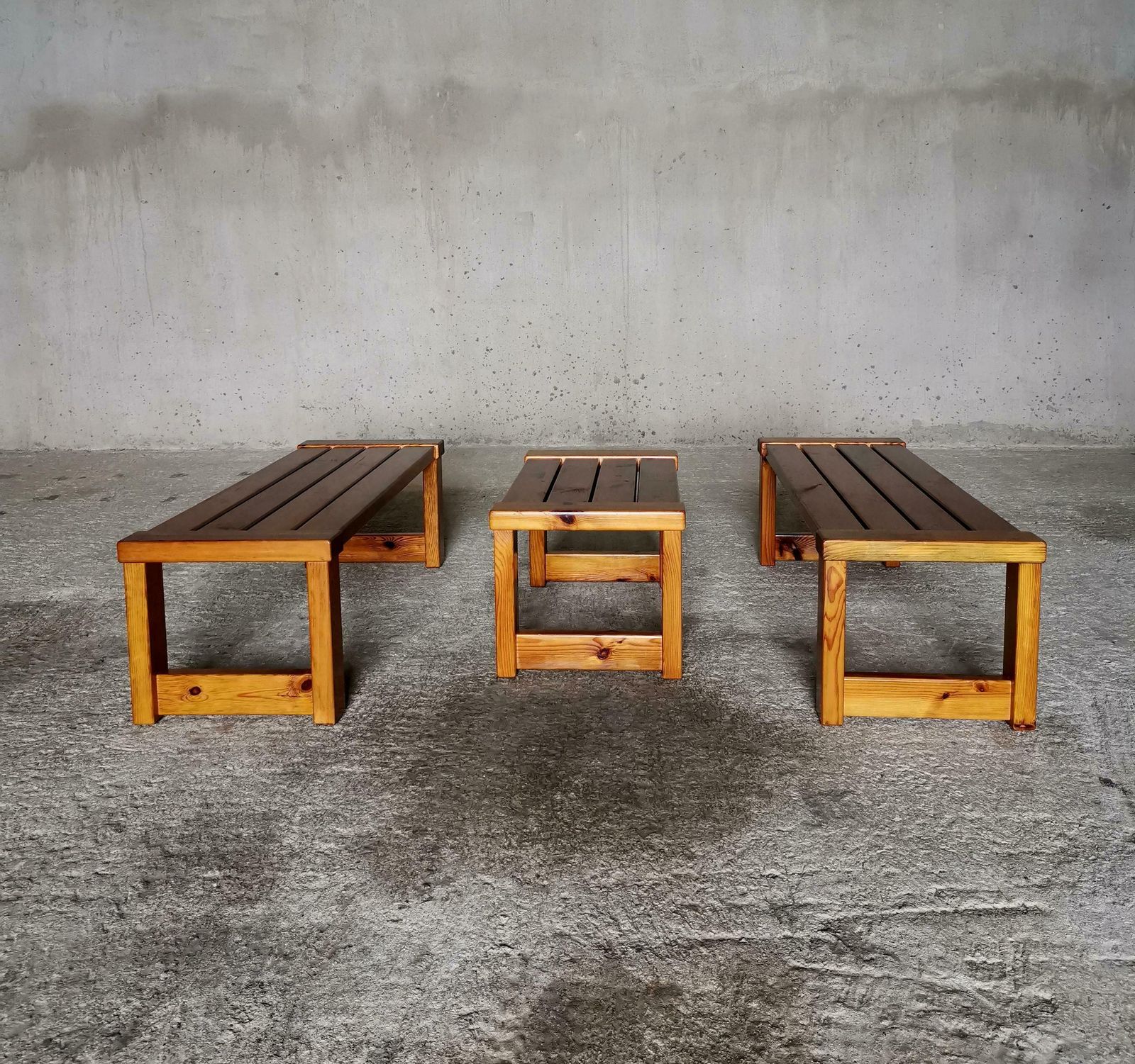 Swedish Bench / Coffee Table In Solid Oregon Pine. Manner Of Sven Larsson 1960s photo furniture