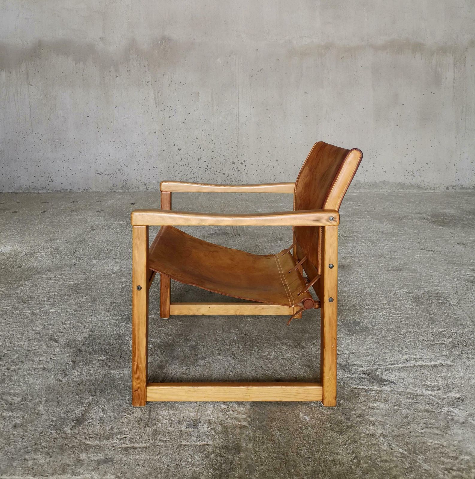 Diana Lounge Chair By Karin Mobring For Ikea Sweden 1970s, Thick Cognac Leather. photo 2626.0