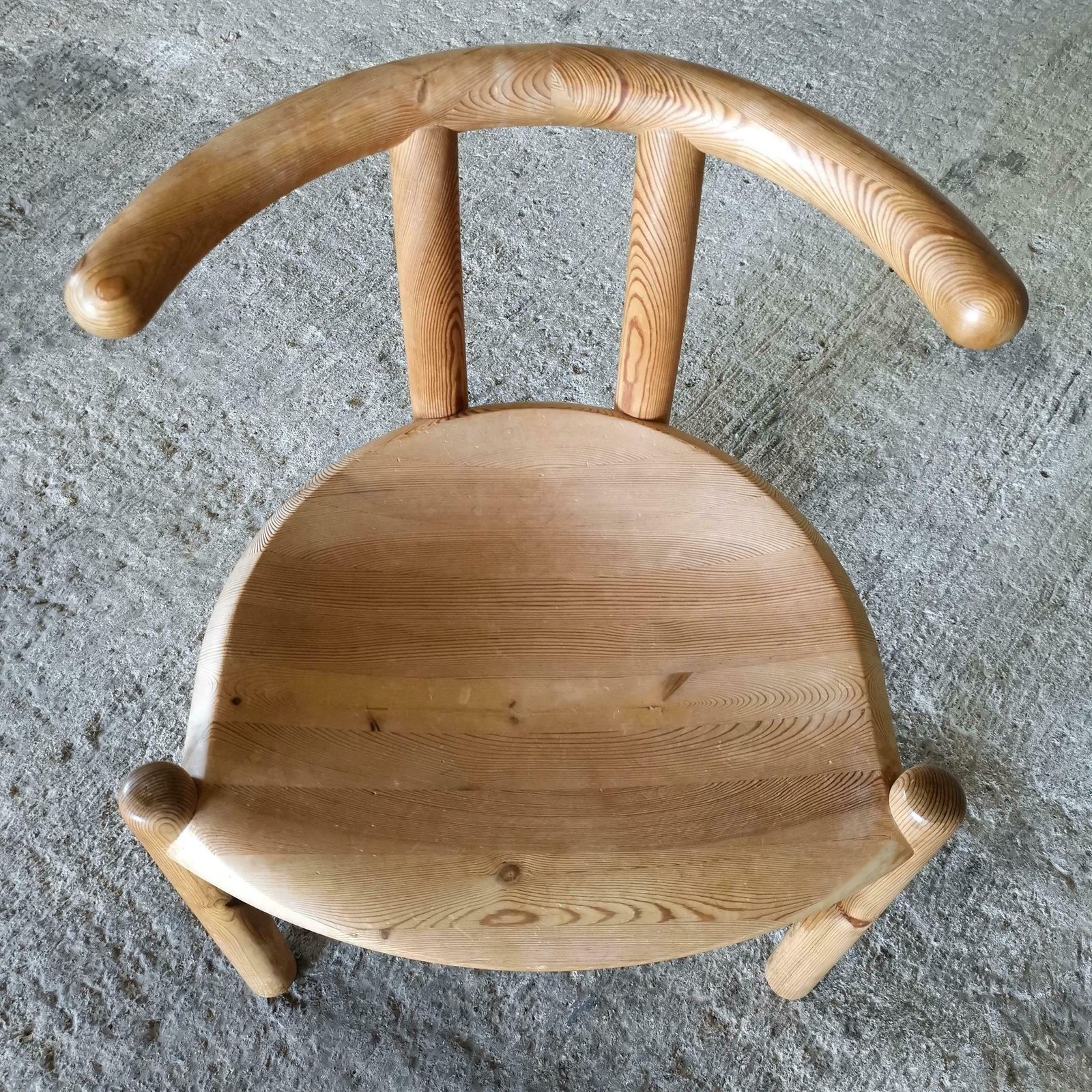 Sculptural Solid Pine Dining Chair Attributed To Rainer Daumiller Denmark 1970s photo buy