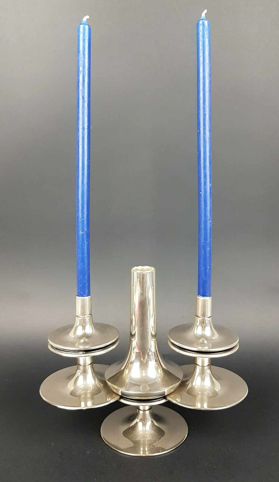 Set Of 3 Stackable Pedestal Candle Holders, Original 1950 60s, Designed By Caesar Stoffi For Fritz Nagel Bayerische Metall Fabrik Bmf. photo Home Decor