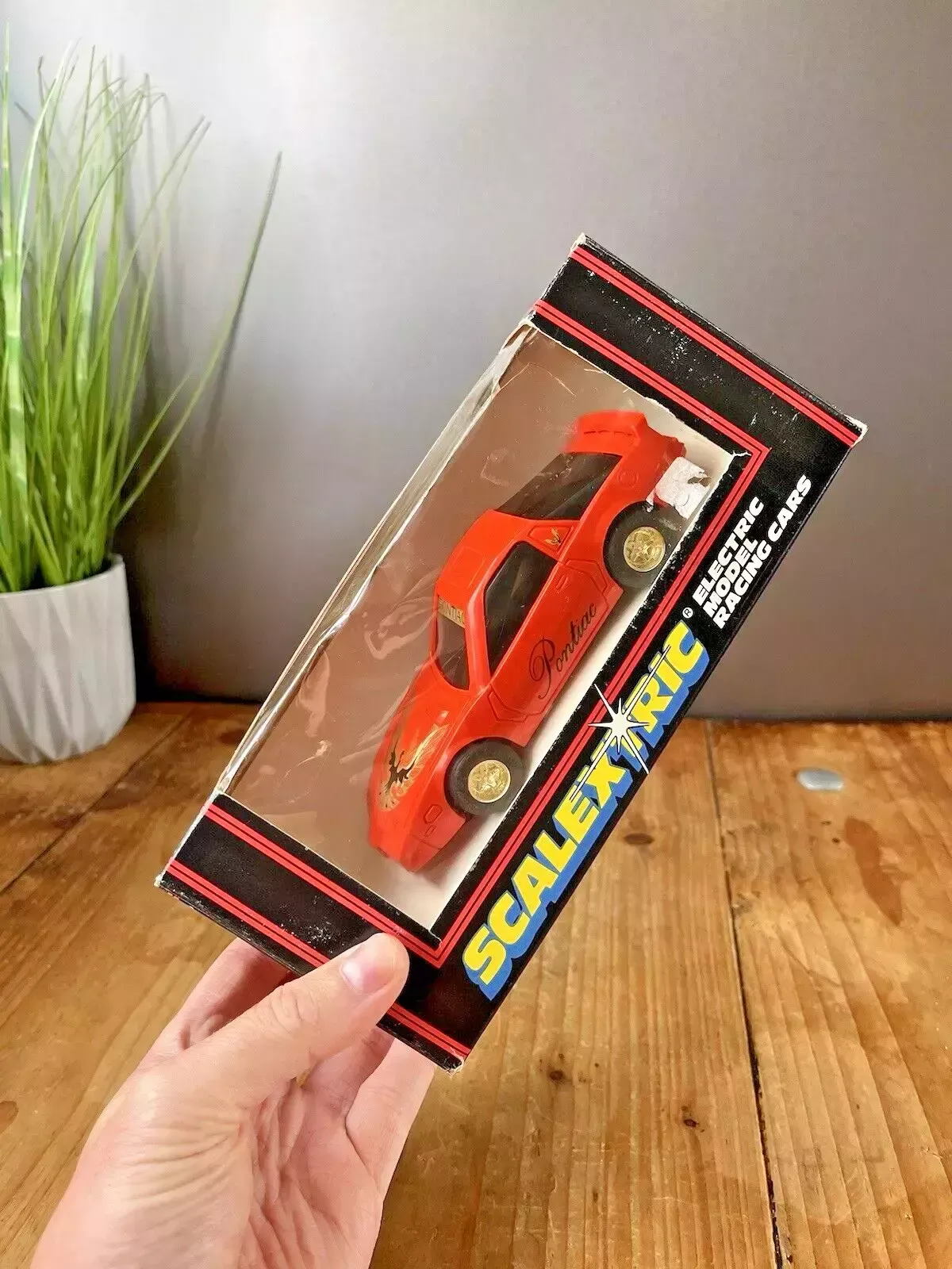 photo buy Unused Scalextric Pontiac Firebird Model Racing Car C383 Gold Wheels Slot 1:32