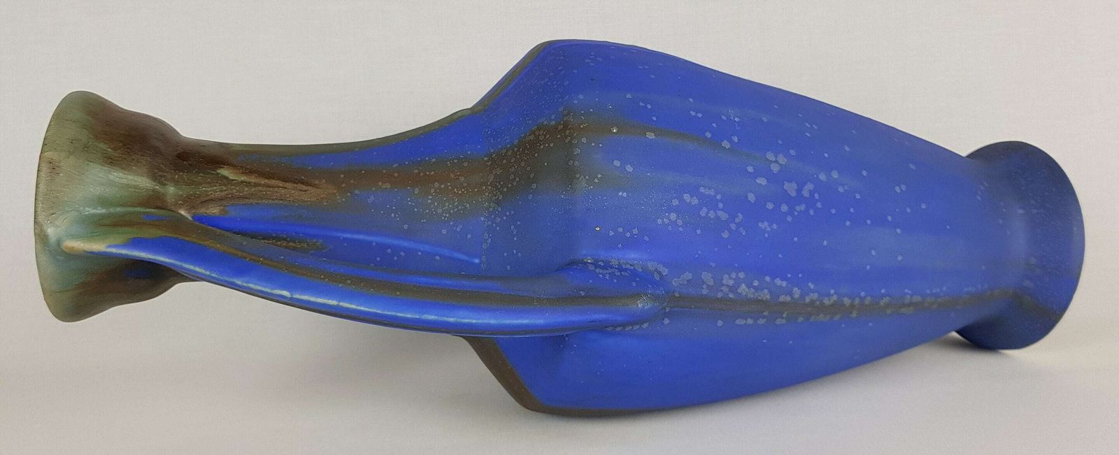 Large Art Deco Gilbert Méténier Double Handled "Gannat Blue" Vase 1920s  1930s photo Home Decor