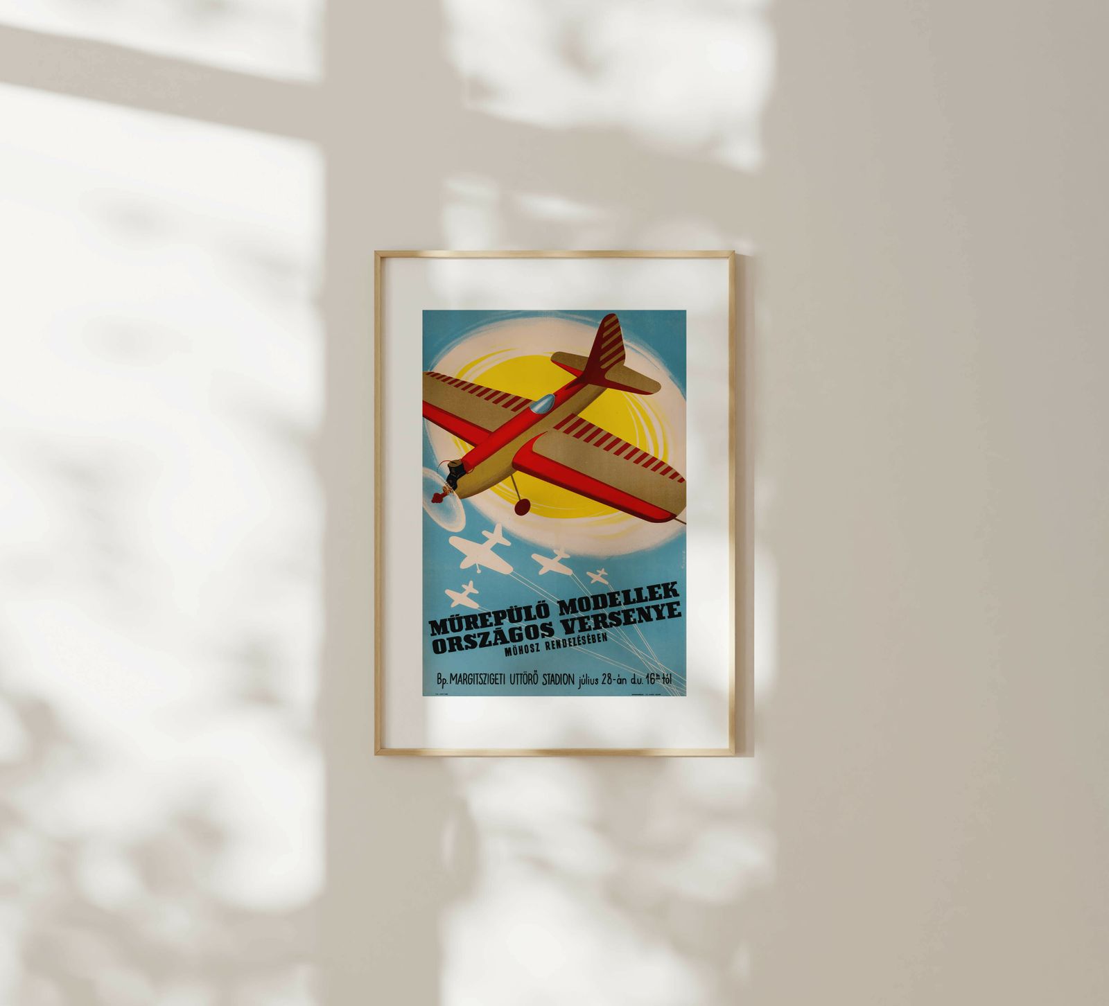 National Competition Of Artificial Aircraft Models   Original Hungary Poster | 1956 photo for sale