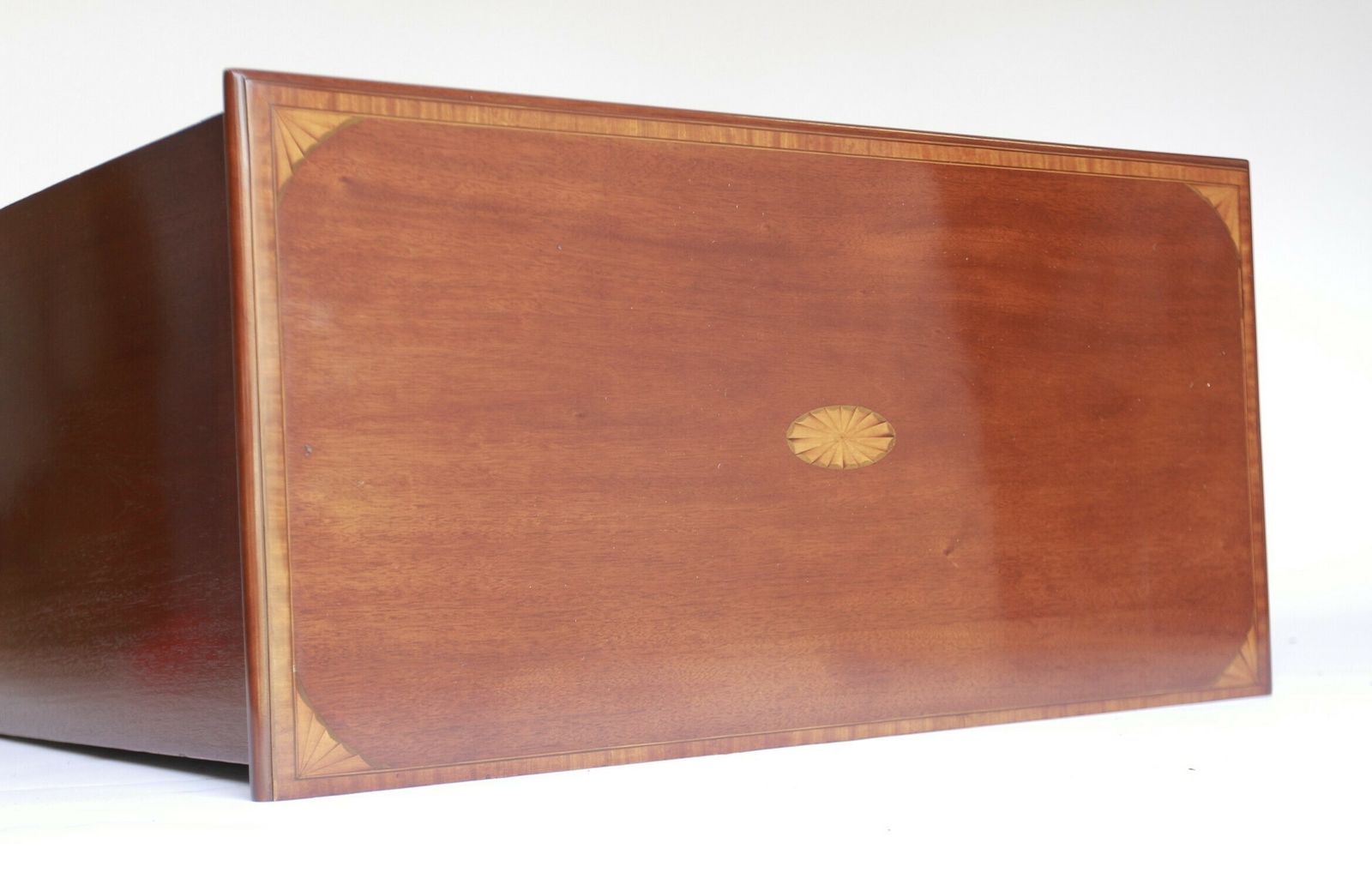 George 111 Period Mahogany & Inlaid Kneehole Desk photo buy