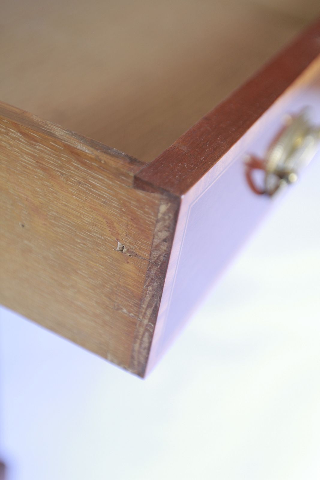 Furniture George 111 Period Mahogany & Inlaid Kneehole Desk photo