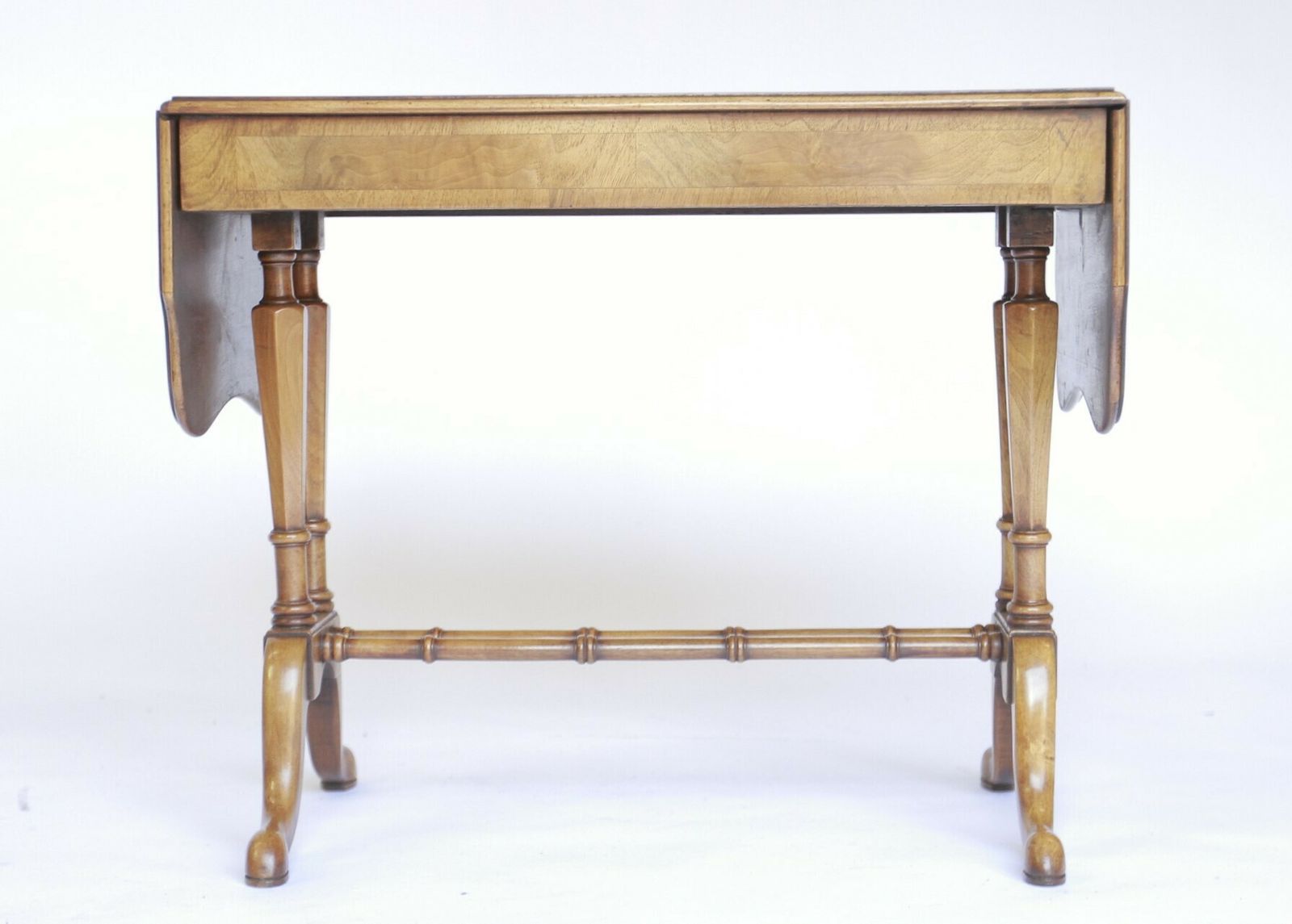 Walnut Queen Anne Style Drop Leaf Coffee Table Circa 1930s photo vinterior