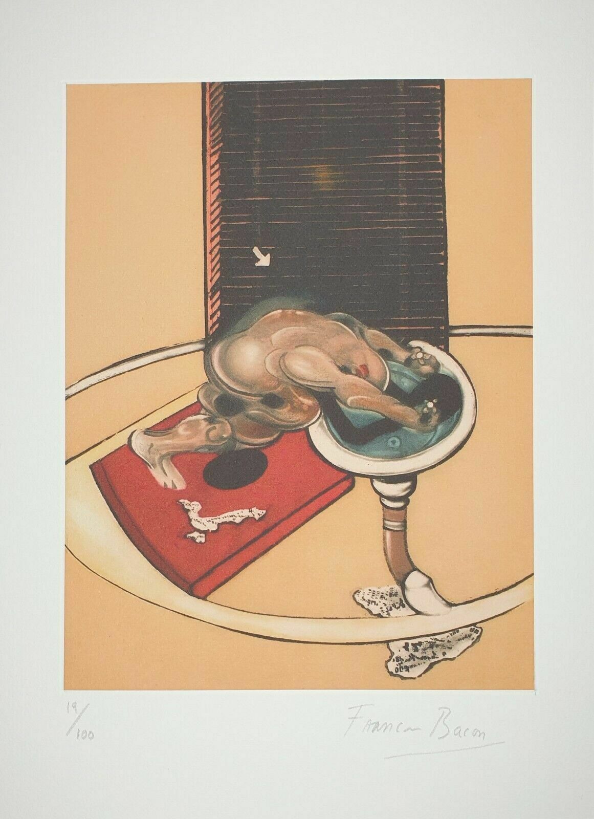 Francis Bacon, Figure At A Washbasin, Hand Signed Lithograph photo Art