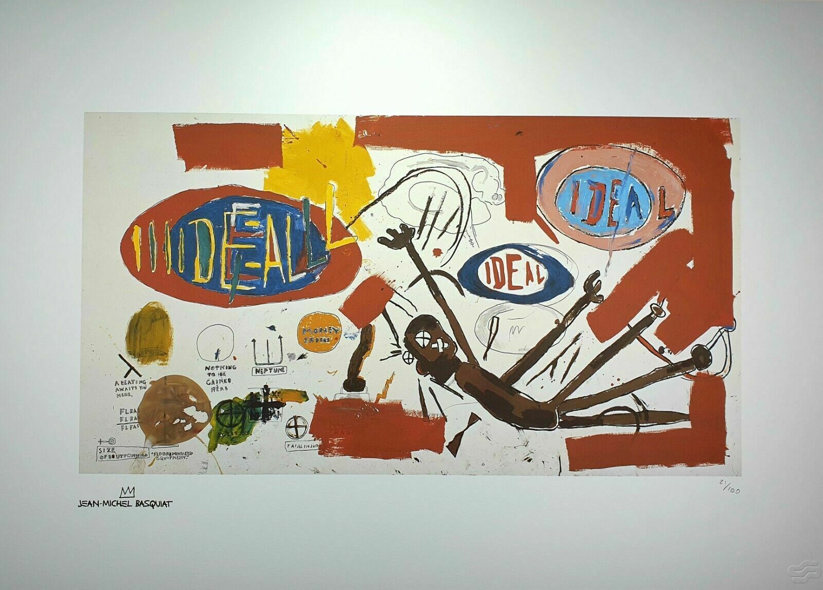 Jean Michel Basquiat, Victor (Ideal), Plate Signed Lithograph photo Art