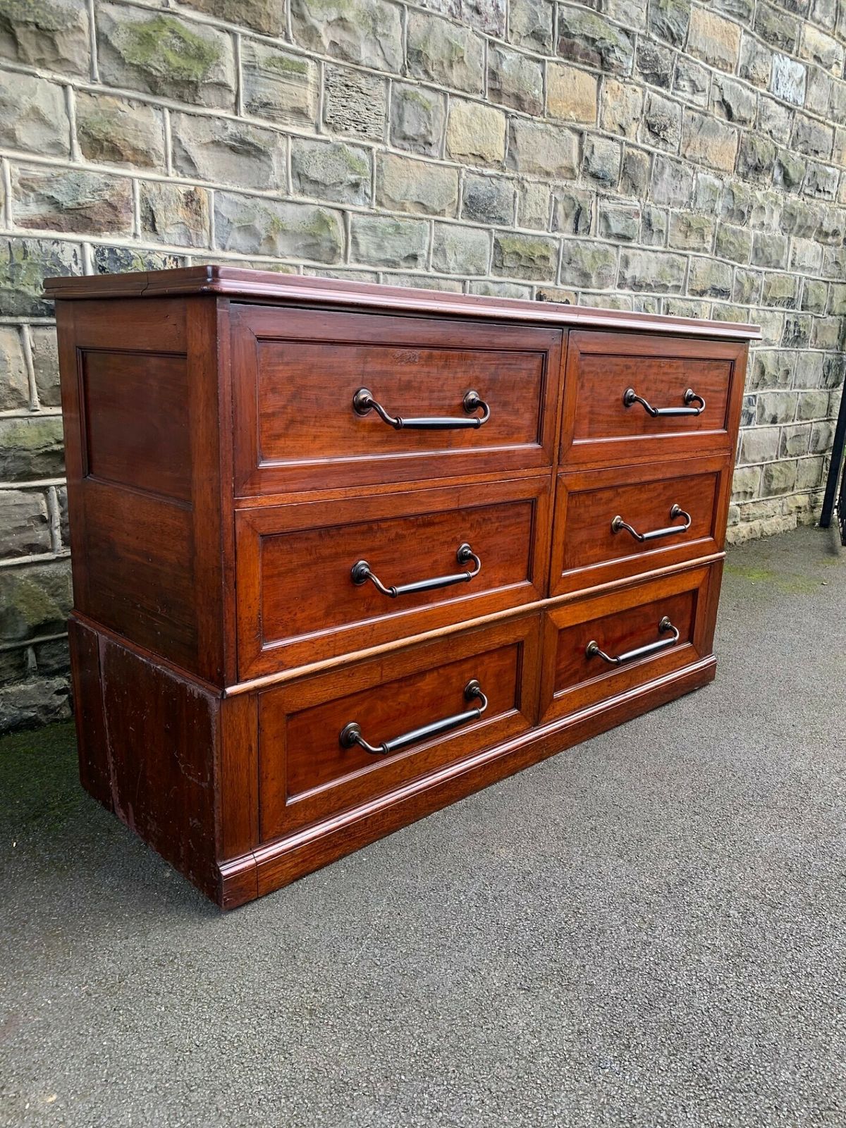 Antique Mahogany Bank Of Haberdashery Draws photo vintage