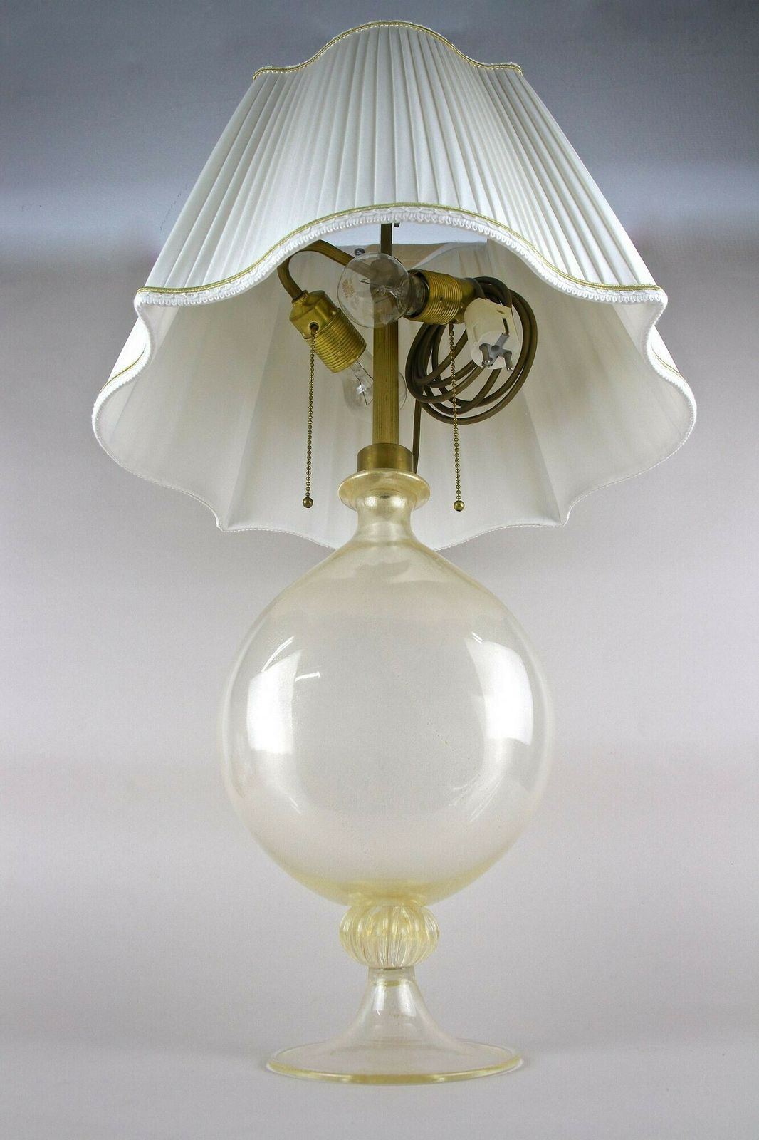 Murano Table Lamp By Barovier & Tosso With 24k Gold Flakes, Italy 1960 photo vinterior