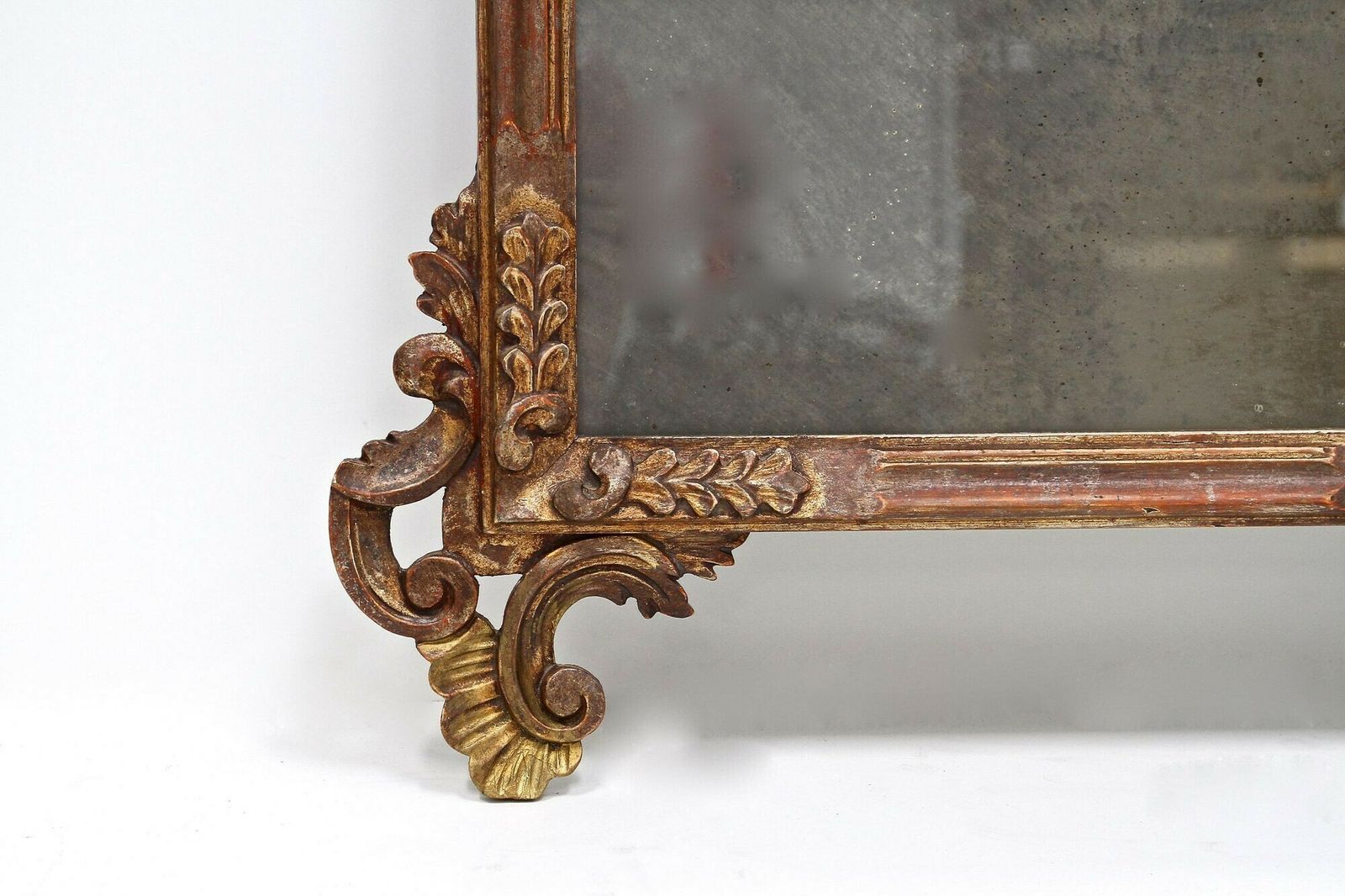 19th Century Silvered/ Bronzed Venetian Wall Mirror, Handcarved, Italy Ca. 1840 photo buy