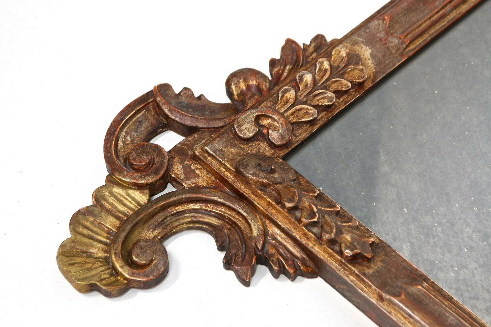 photo vintage 19th Century Silvered/ Bronzed Venetian Wall Mirror, Handcarved, Italy Ca. 1840