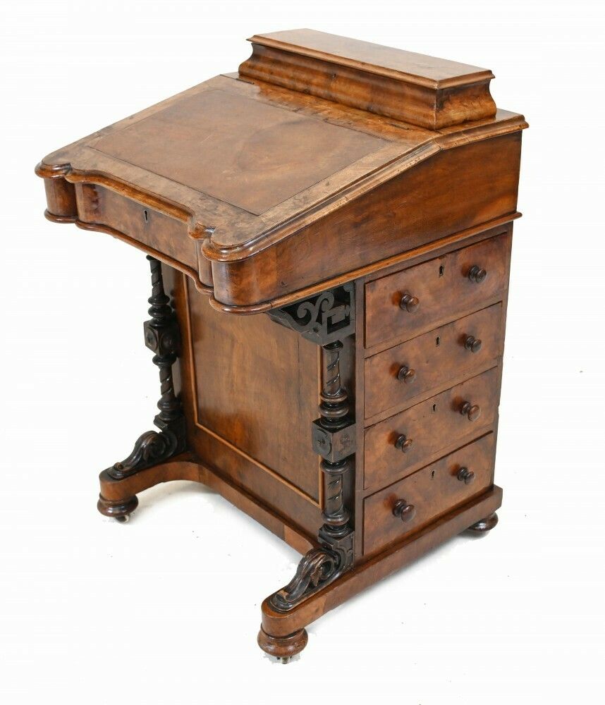 Antique Davenport Desk Walnut Victorian Secretaire 1880 photo buy