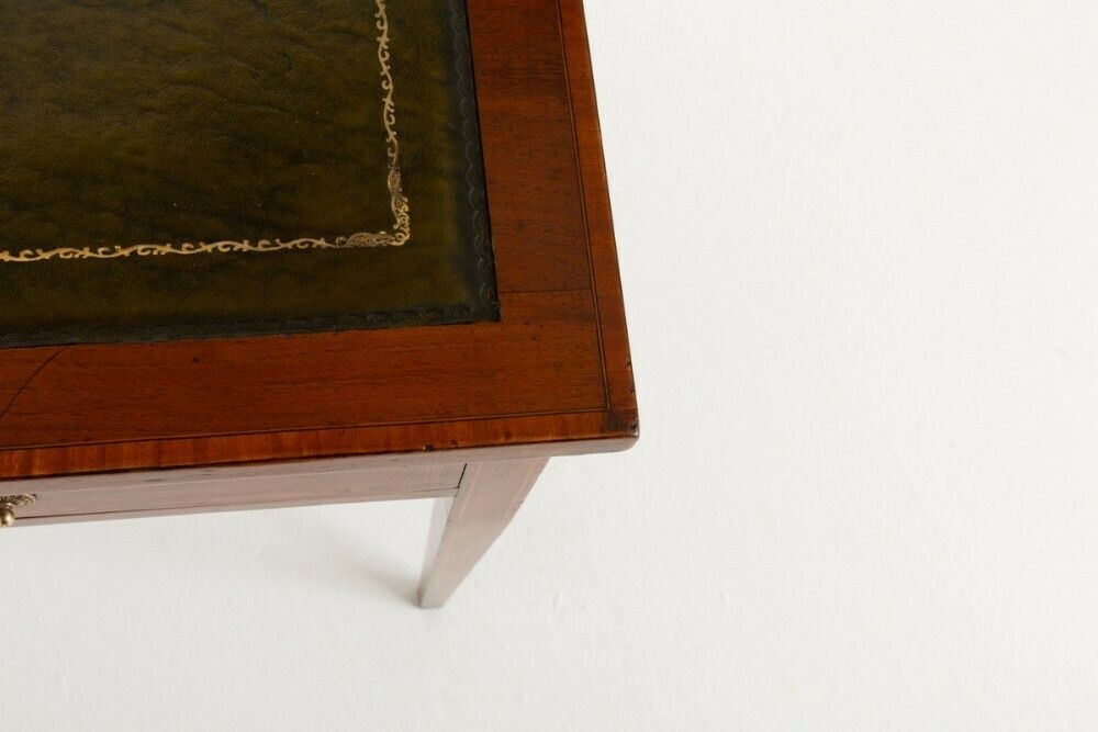 Sheraton Revival Desk Mahogany Writing Table 1880 photo vinterior