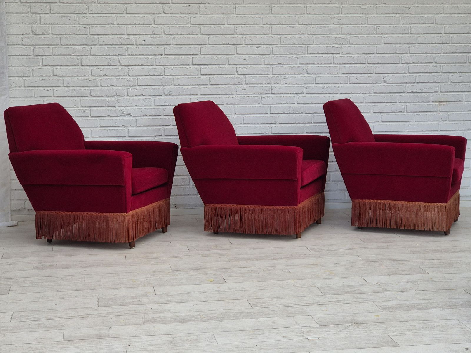 Jaren 1970, Deense Fauteuil Van Ryesberg Møbler, Velours Bekleding. photo Meubels