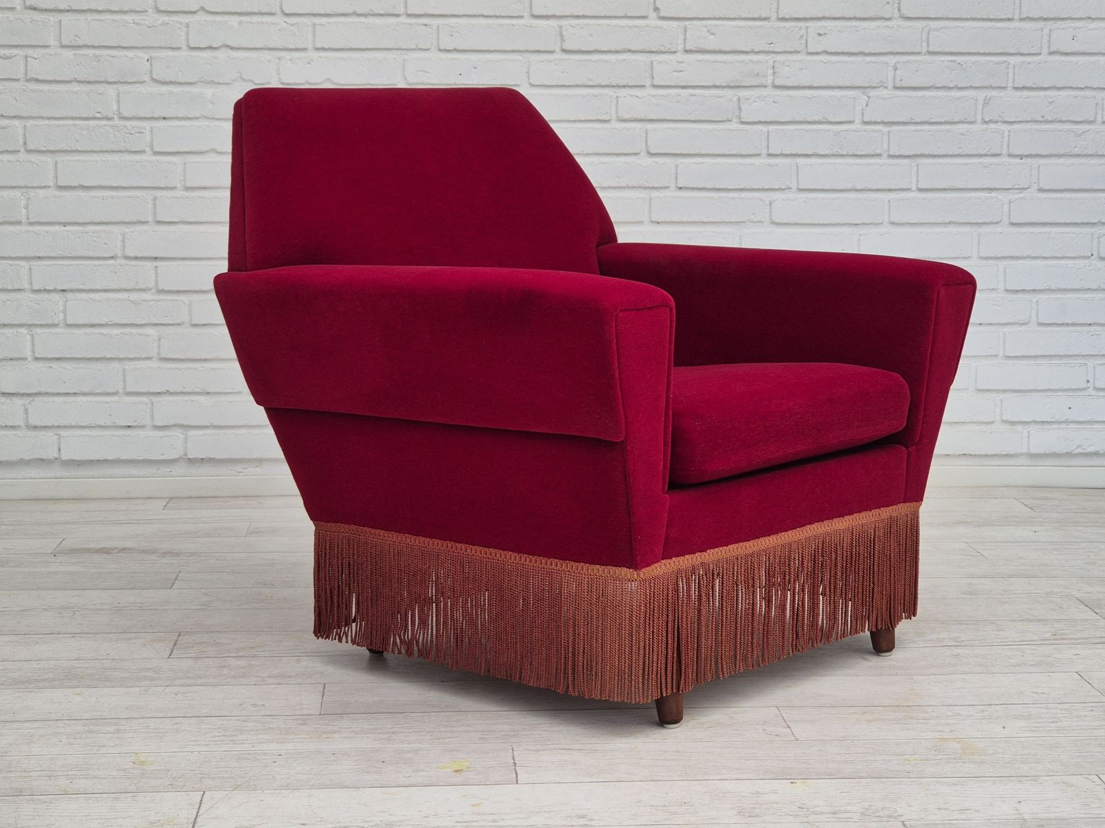 1970s, Danish Armchair By Ryesberg Møbler, Original Condition, Velour Fabric. photo buy