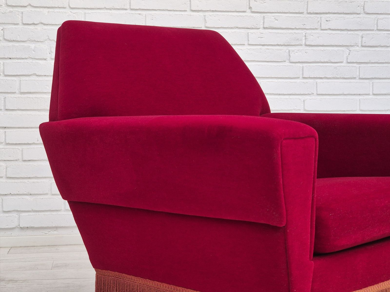1390.0 1970s, Danish Armchair By Ryesberg Møbler, Original Condition, Velour Fabric. photo