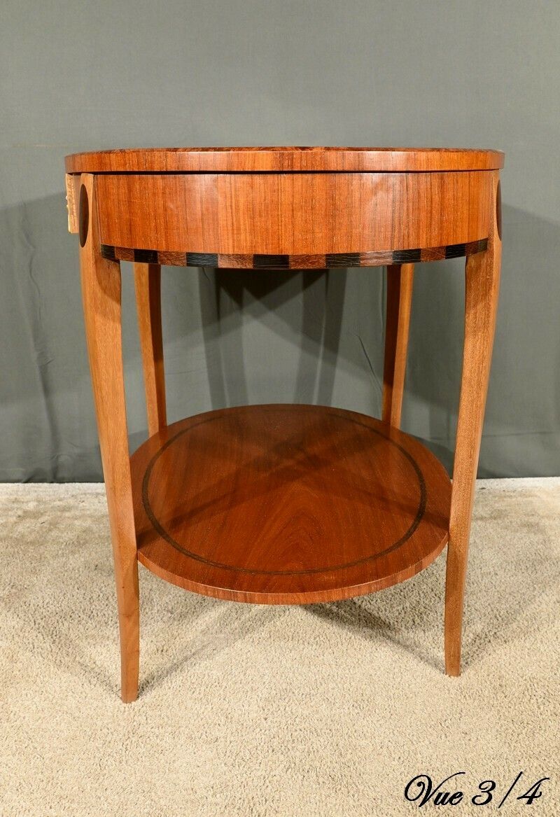 photo vintage Mahogany And Rosewood Gueridon Table, Art Deco – 1930