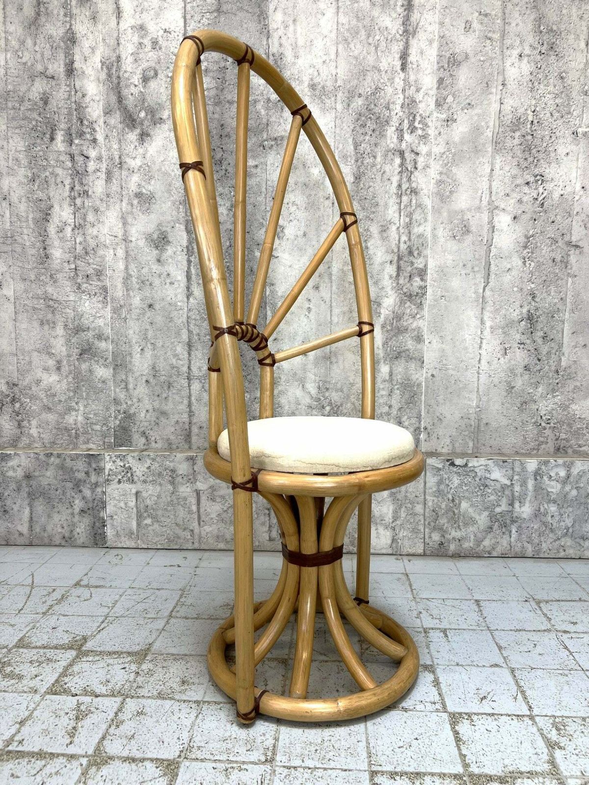 Individual Mid Century Bamboo Throne Chair photo Furniture