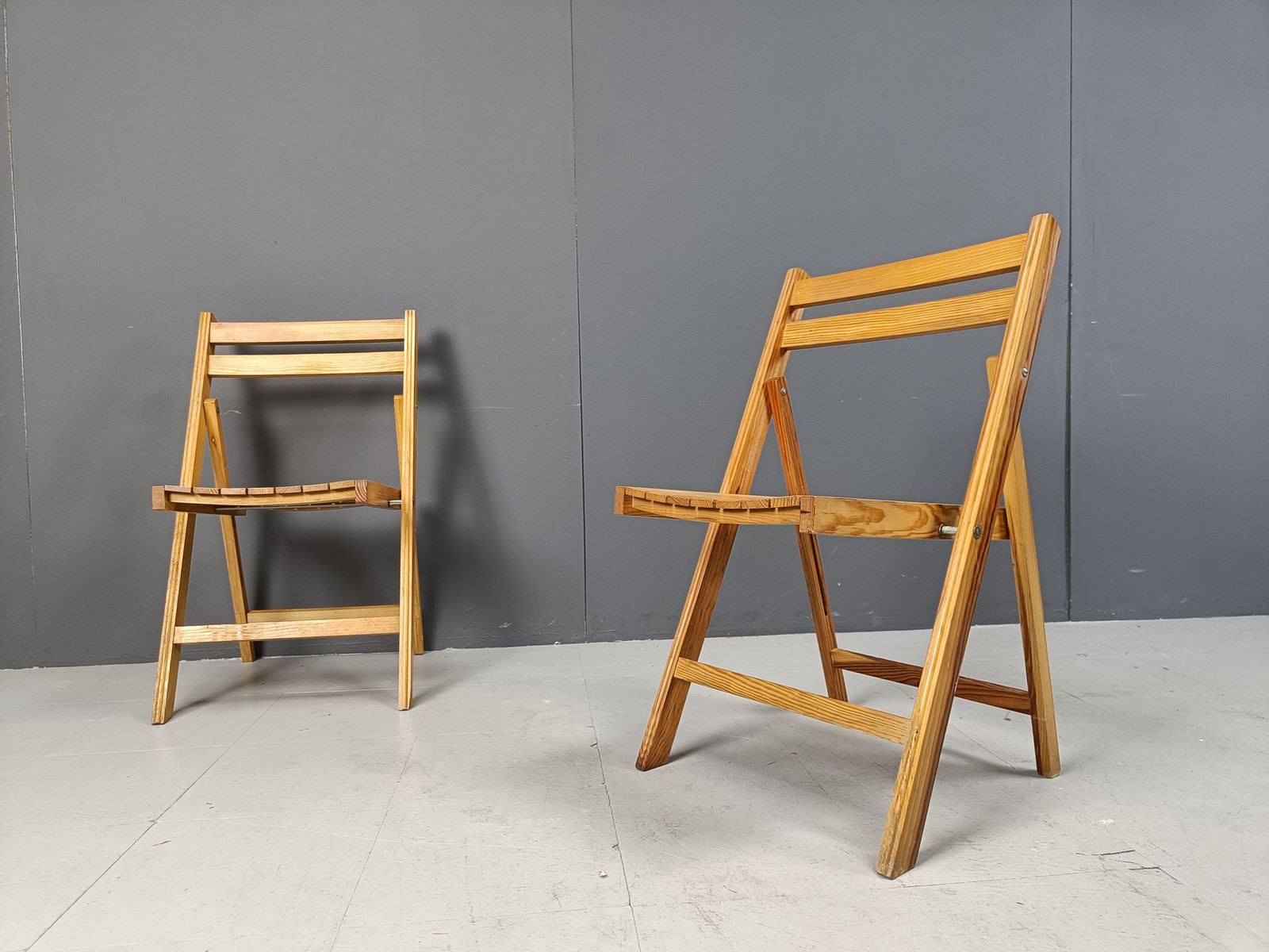Mid Century Wooden Folding Chairs, 1950s   Set Of 6 photo vintage
