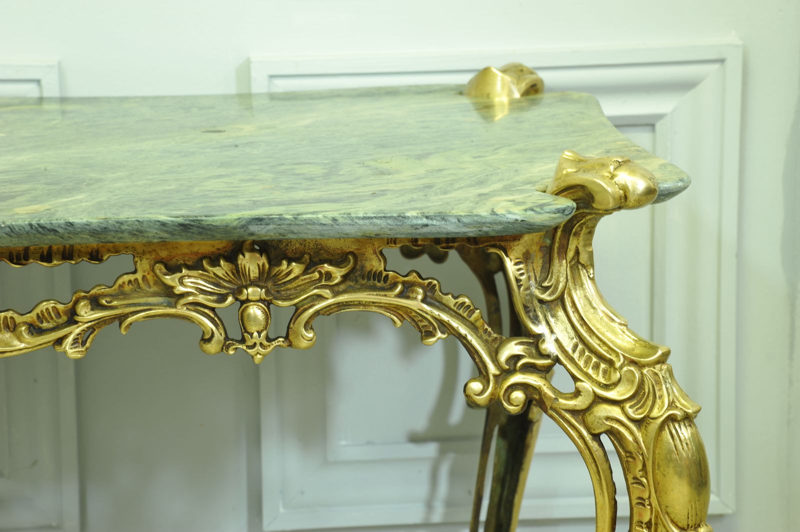 Wonderful Baroque  Rococo Styled Antique Bronze And Marble Coffee Table photo vinterior