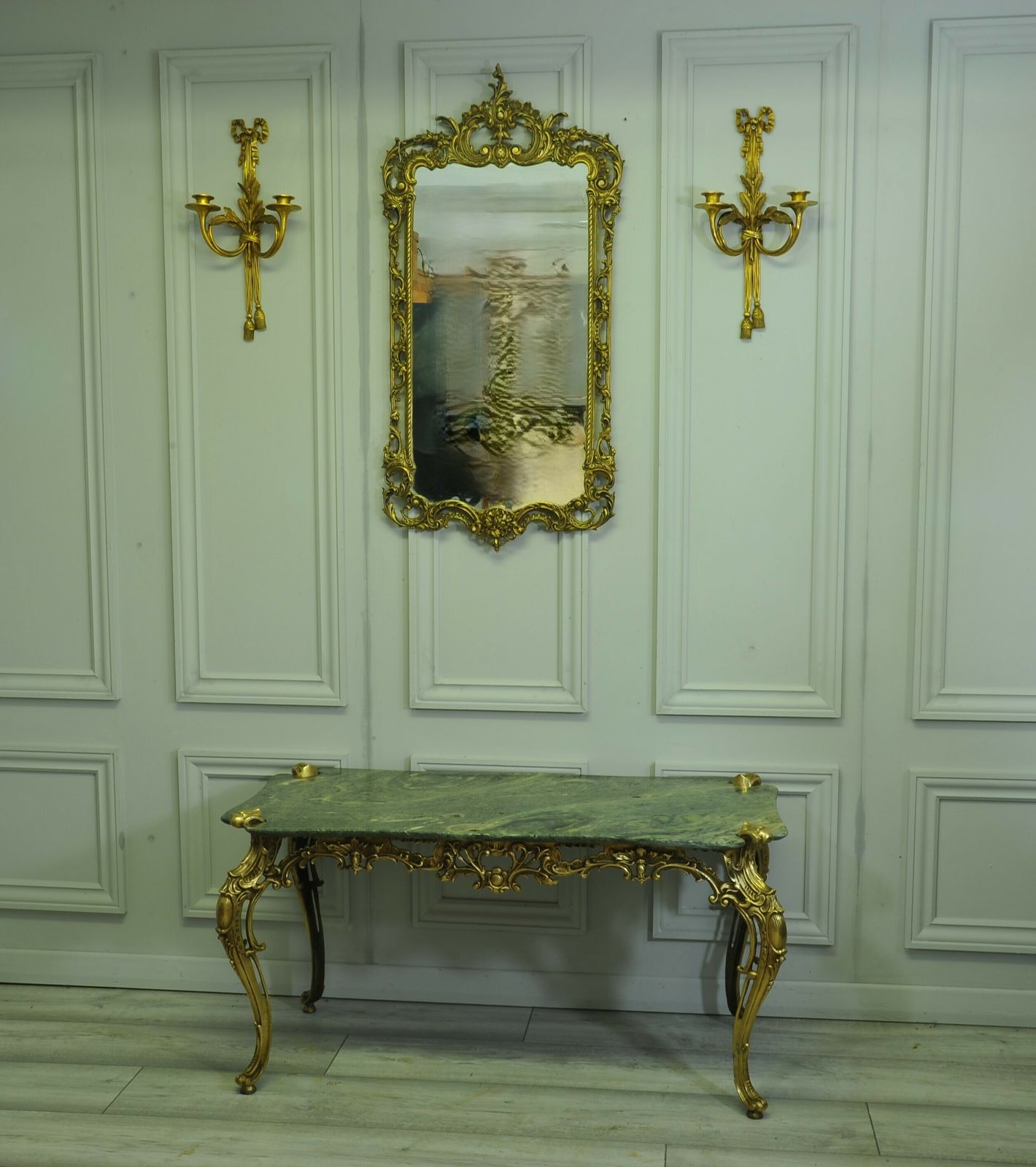 photo buy Wonderful Baroque  Rococo Styled Antique Bronze And Marble Coffee Table
