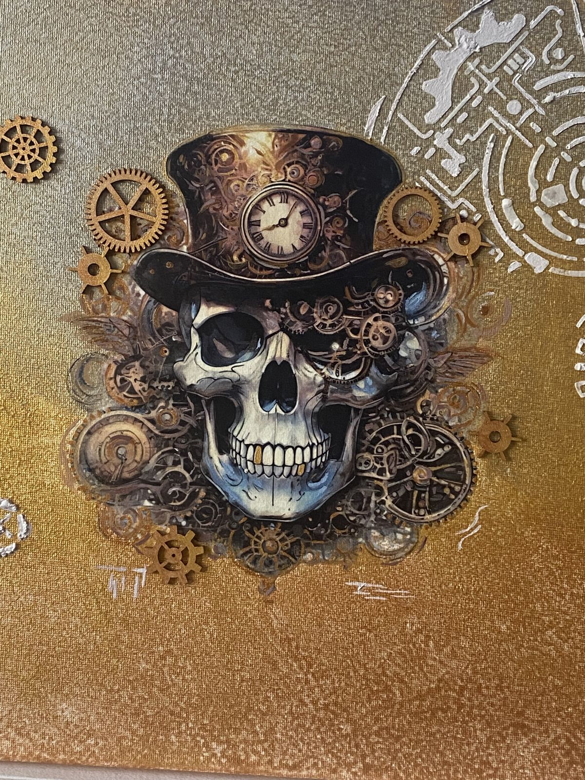 New   Steampunk ‘Gentleman Jack’ Decoupage Acrylic Paint Enhanced Artwork photo for sale