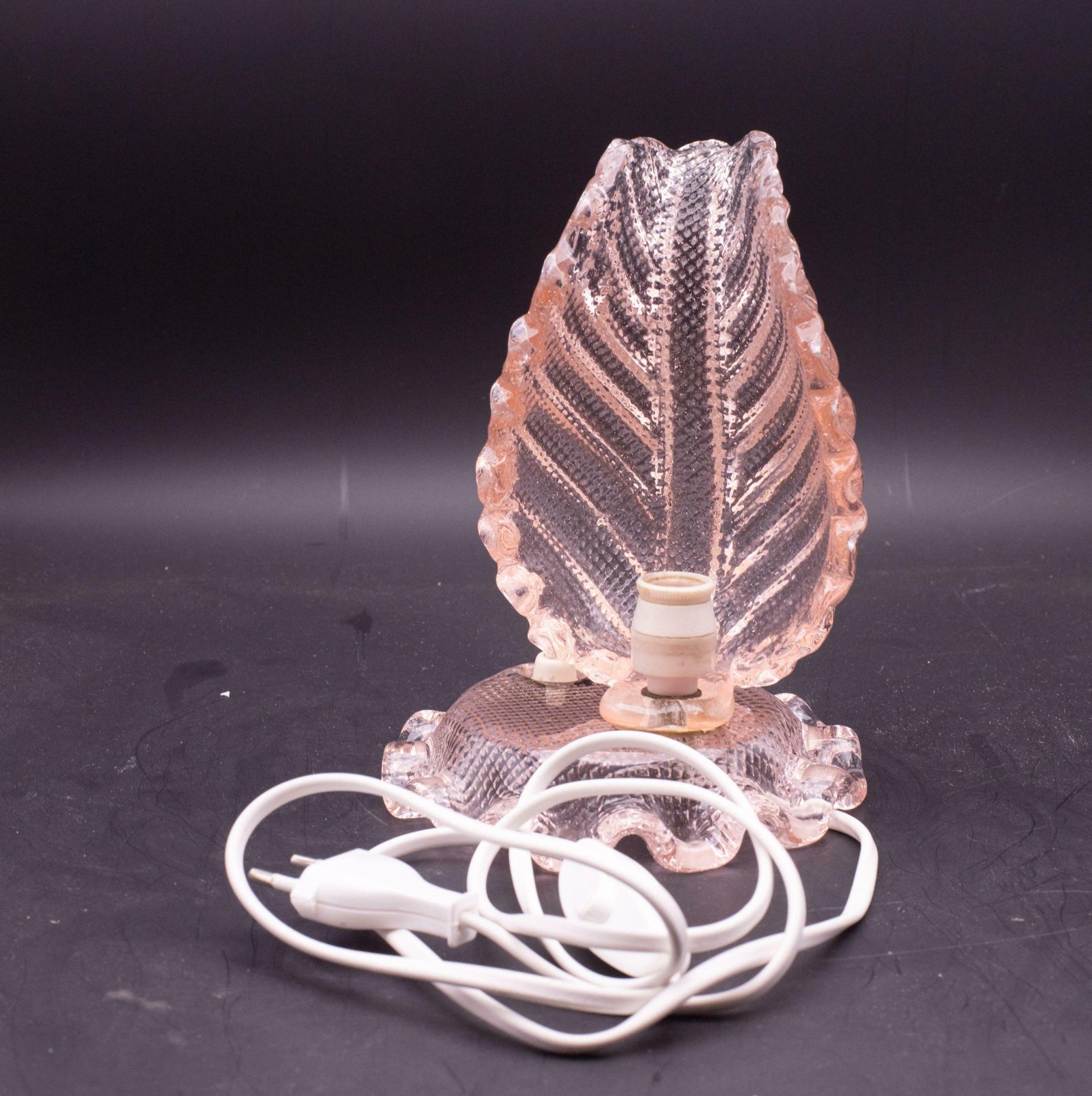 Art Deco Pink Murano Glass Table Lamps Barovier & Toso, 1940 photo vintage