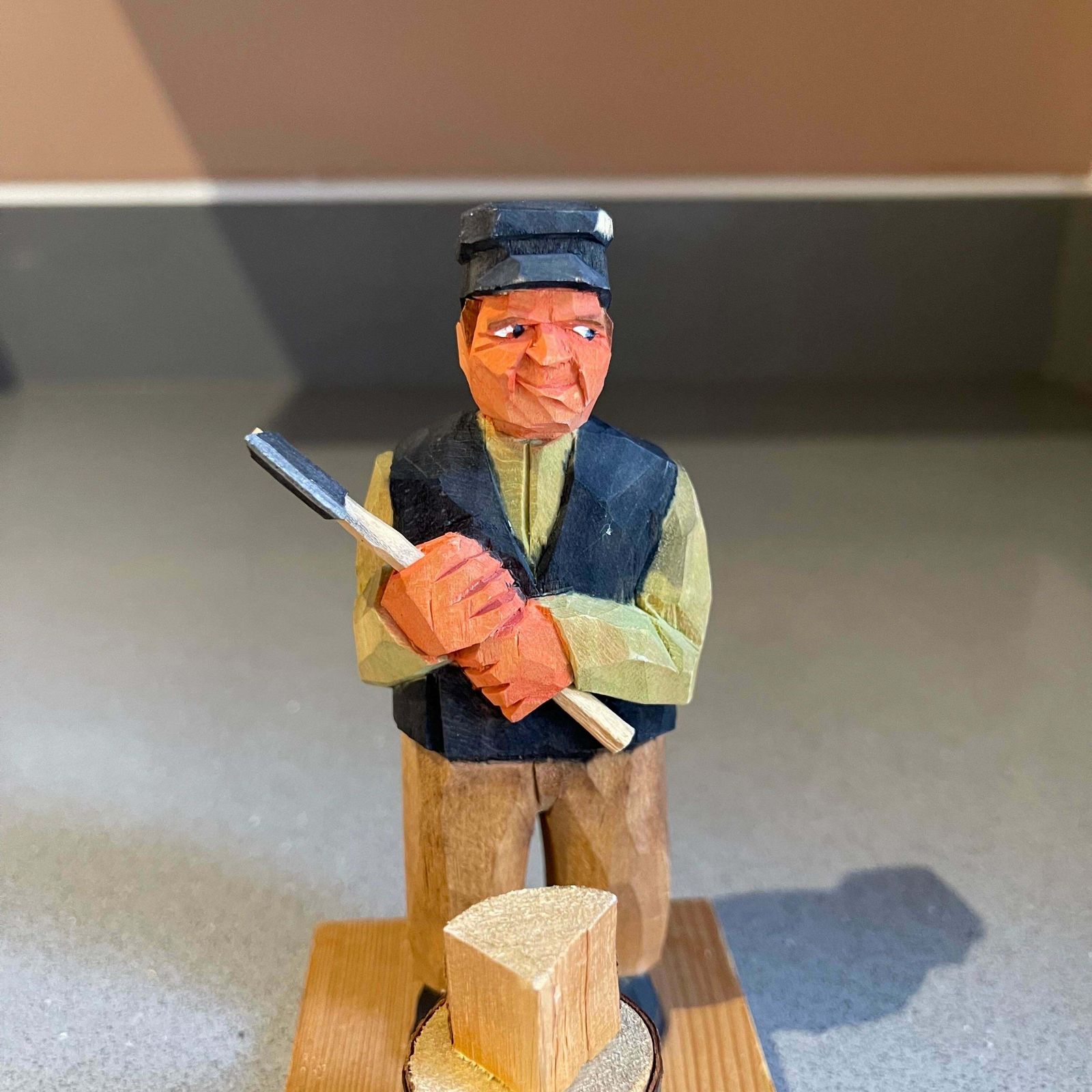 Wooden Carving Human Sculptures Antique Decorative Figurine Of A Rustic Man photo for sale