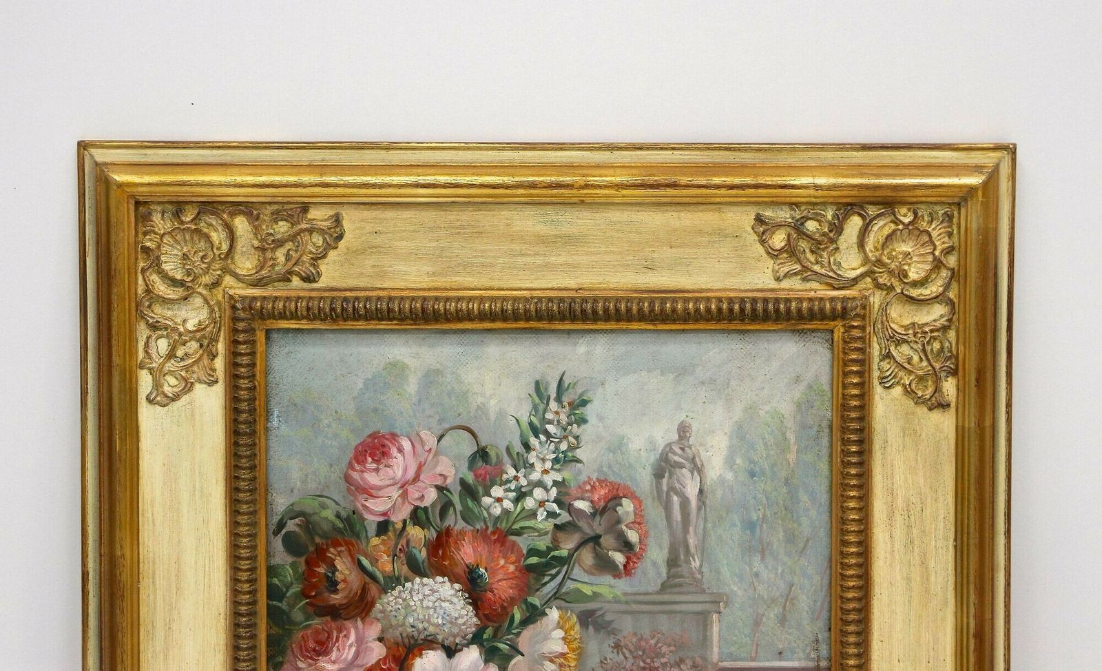 Pair Of Floral Still Life Oil Paintings, Signed V. Landi, Framed, It Ca. 1990 photo for sale