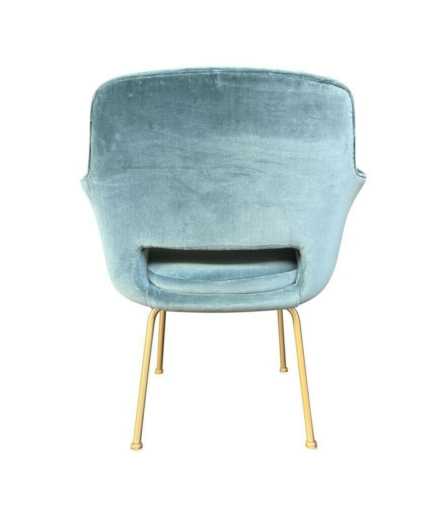 4150.0 A Set Of Four Italian 1970s Chairs With Gilt Metal Legs In Blue Velvet Fabric photo