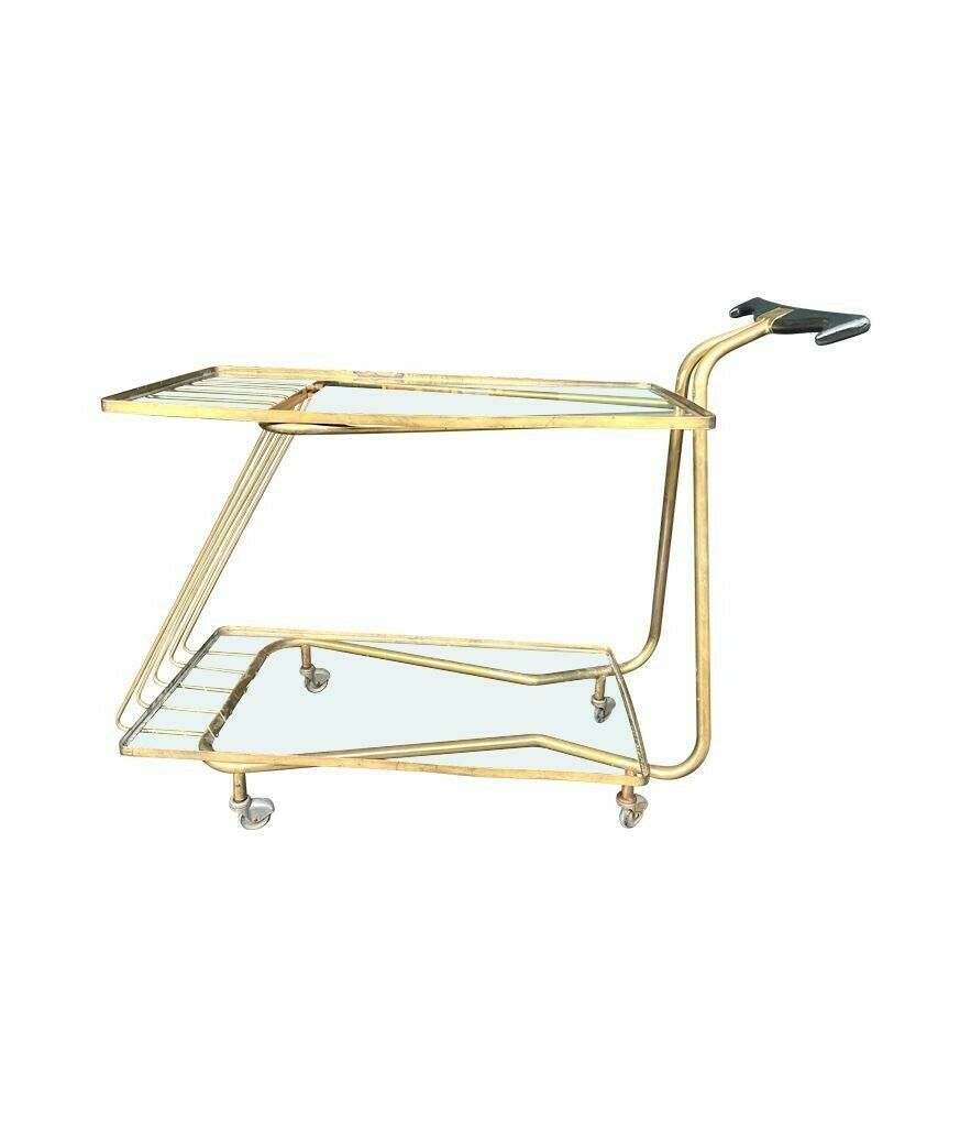 An Unusual Designed Italian 1950s Brass Bar Trolley photo 1950.0