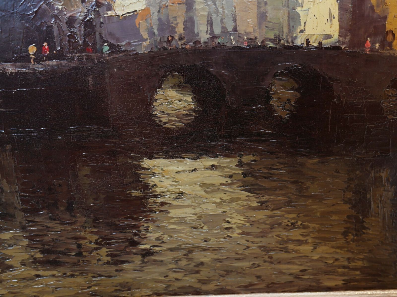 German Expressionist Oil Painting Canal Scene After Hein Hoppmann photo buy