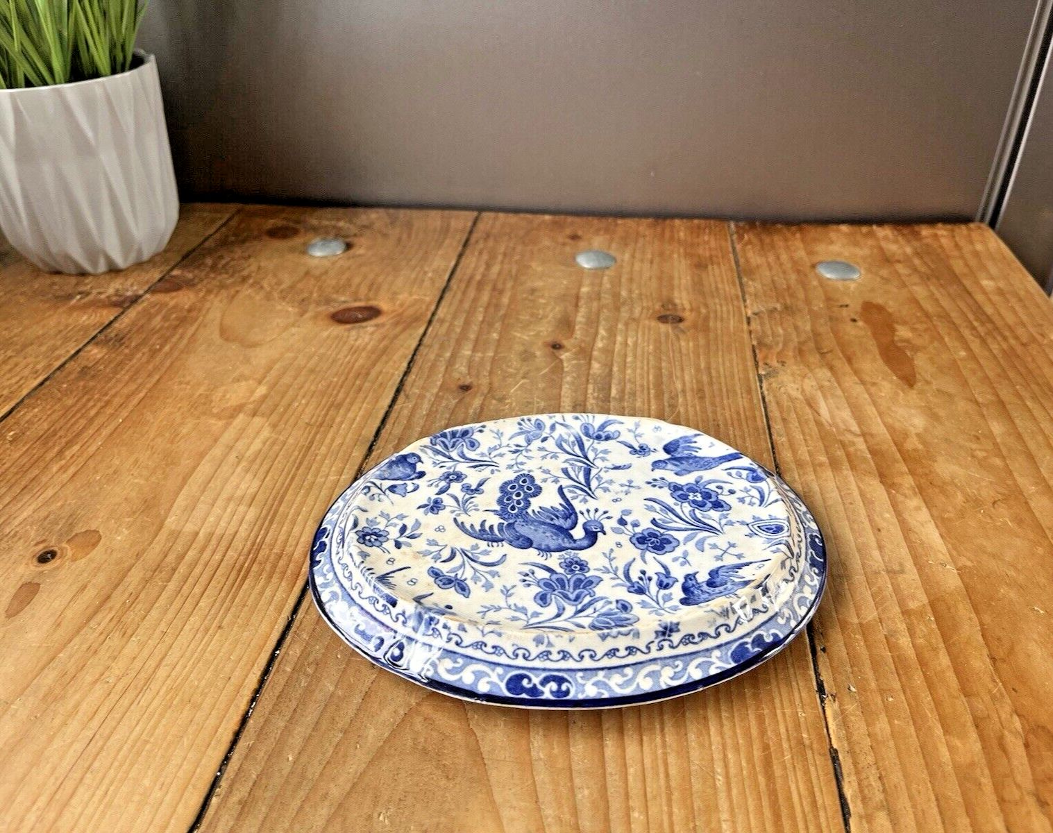 Antique Burgess & Leigh Burleigh Ware Regal Peacock Trivet Coffee / Teapot Stand photo vinterior