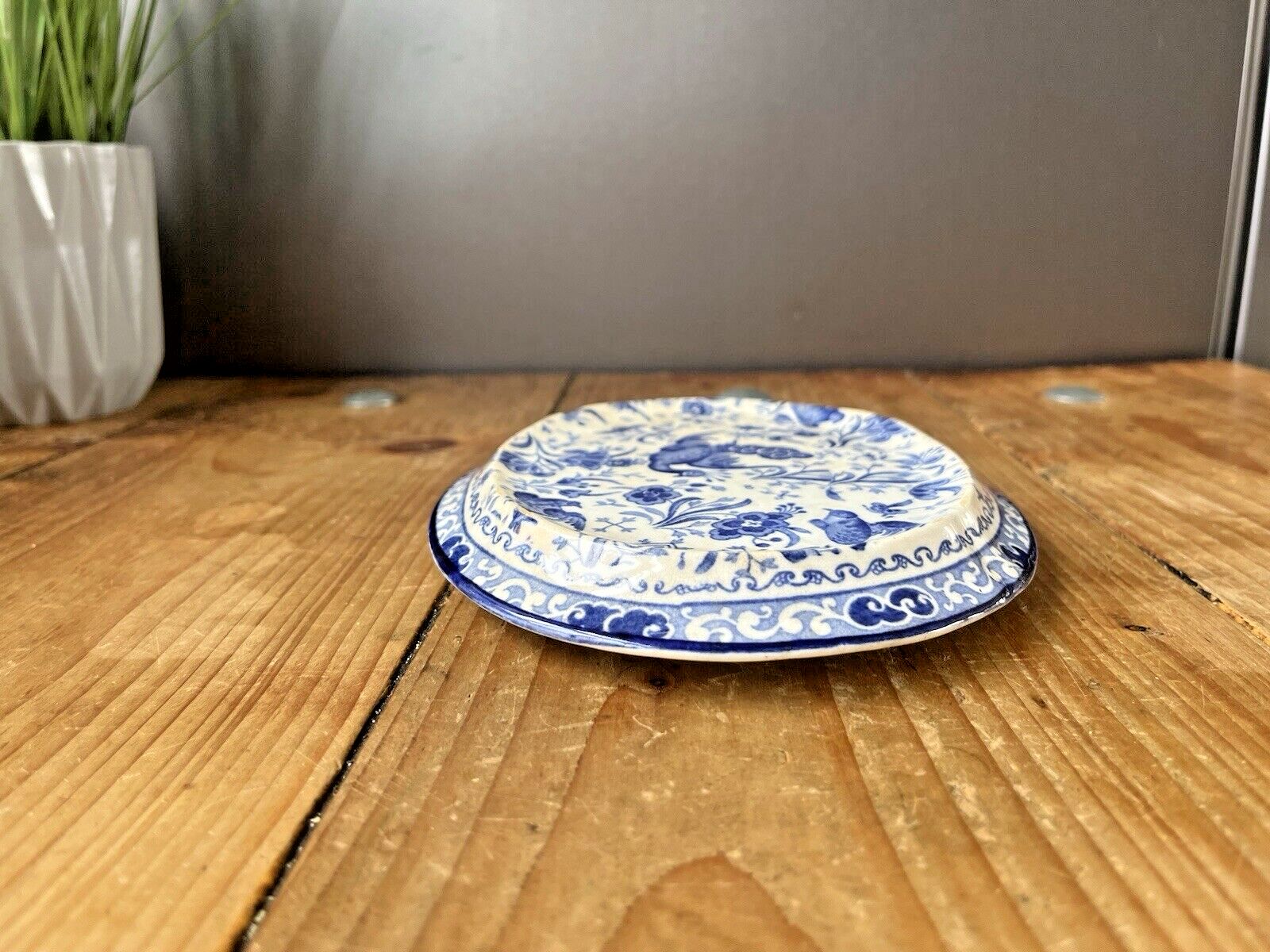 photo for sale Antique Burgess & Leigh Burleigh Ware Regal Peacock Trivet Coffee / Teapot Stand