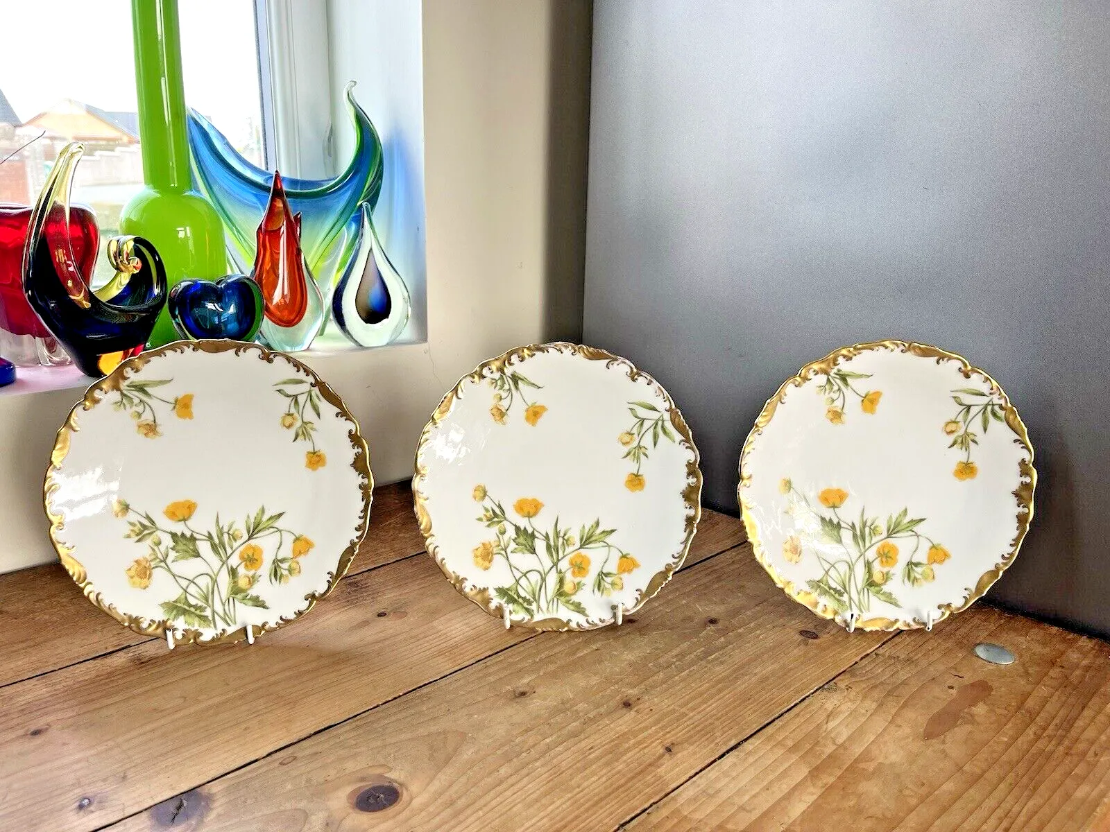 Home Decor 1 Antique Tressemanes & Vogt T&V Limoges Buttercup Floral Gold Gilt Plate photo