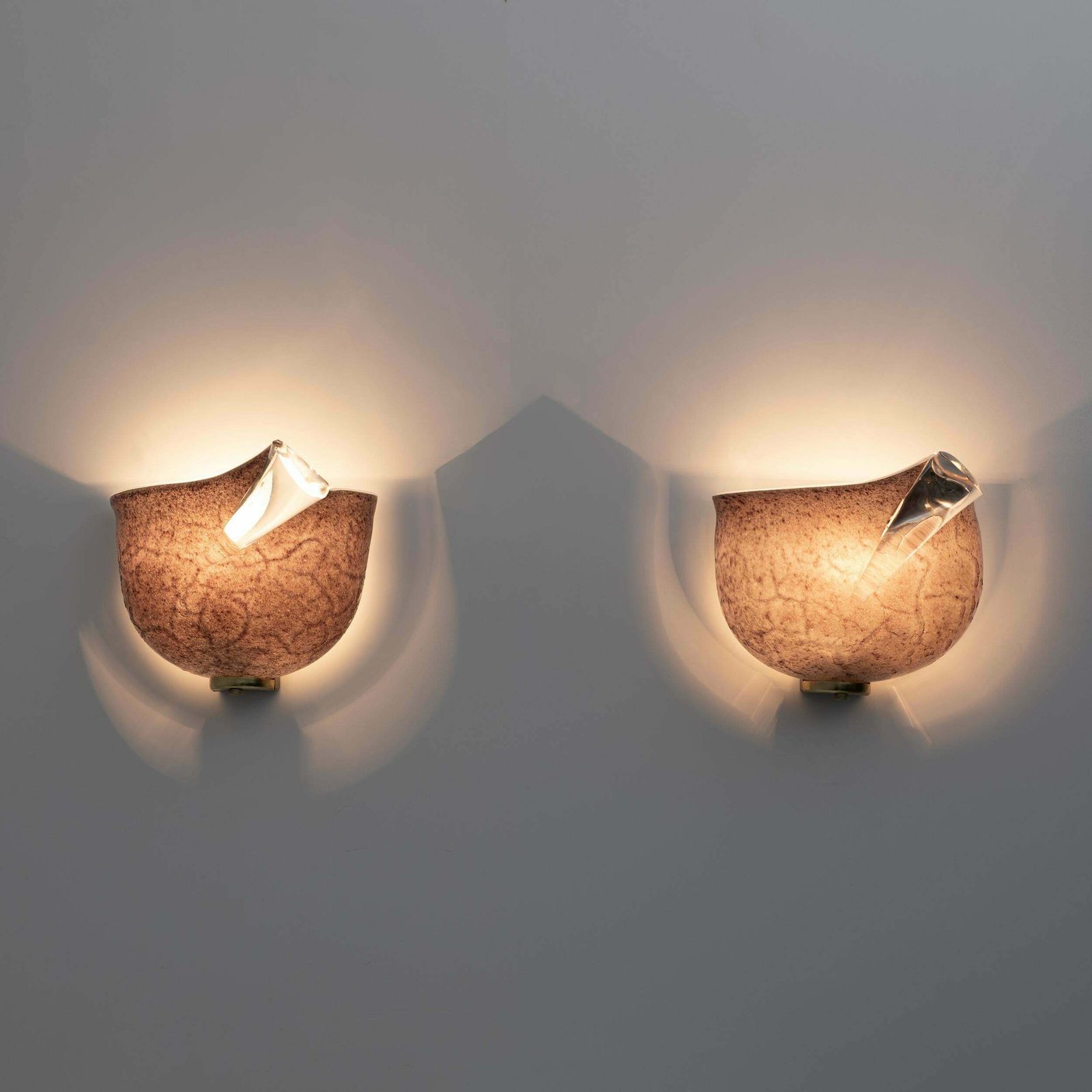 Pair Of Mila Schon Modern Italian Murano Glass Sconces For Zonca, 1980s photo furniture
