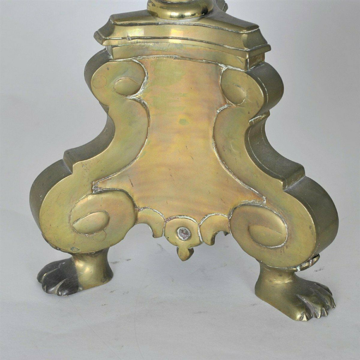Pair Of Bronze Candlesticks, Late 18th/Early 19th Century photo vintage