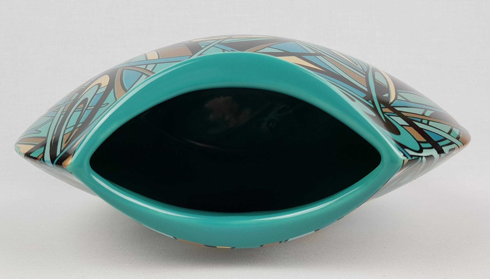 Vintage Steuler Design Turquoise Pillow Vase Memphis Style West German Pottery 1980s photo 113.0