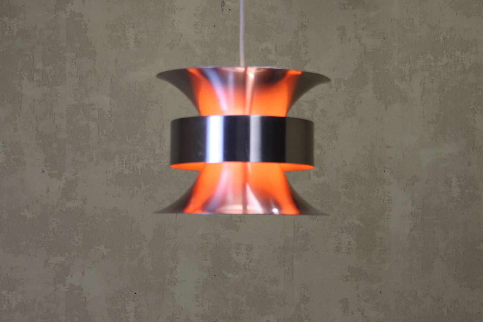 Danish 60’s Pendant Lamp With Orange Glow