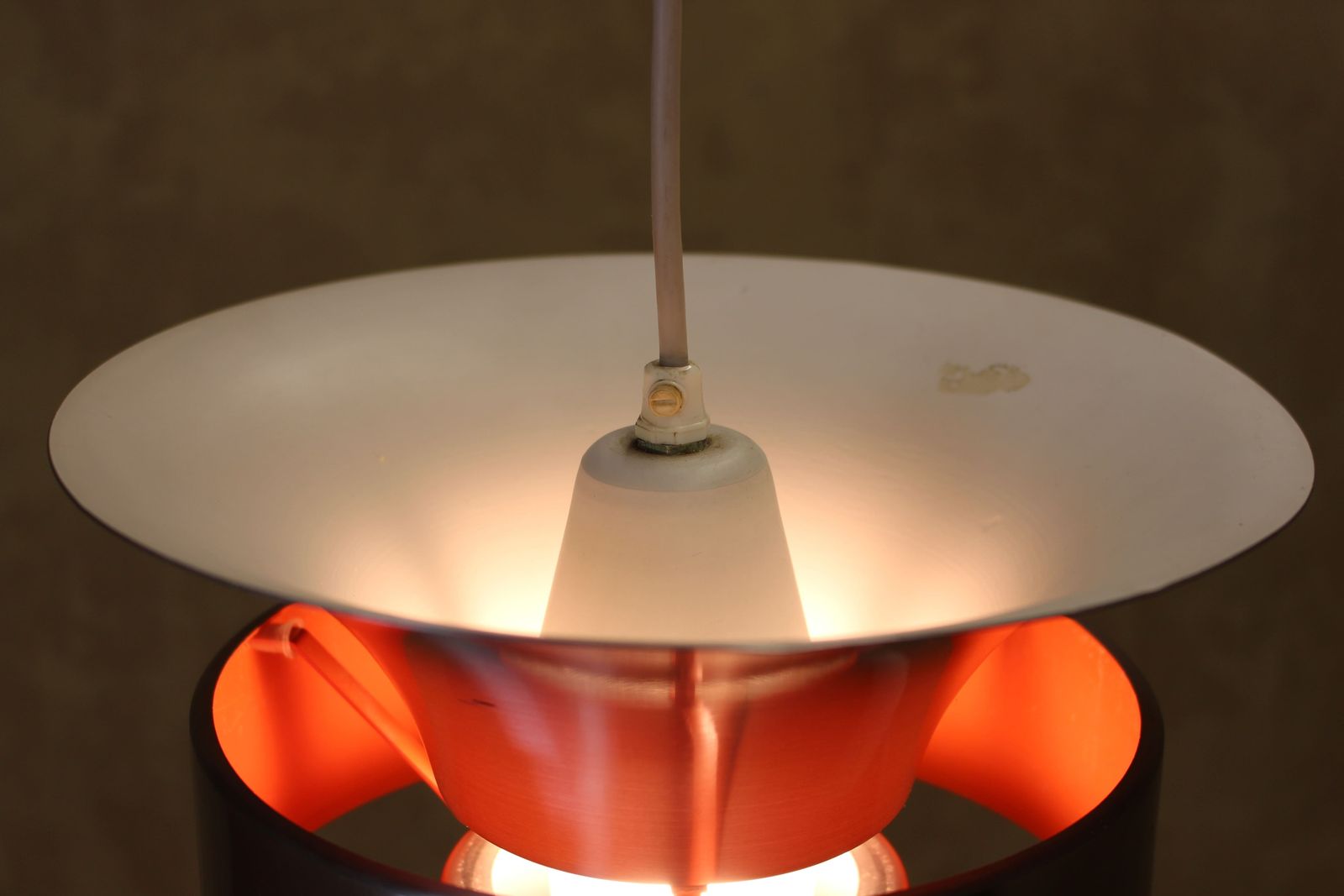 Danish 60’s Pendant Lamp With Orange Glow photo vintage