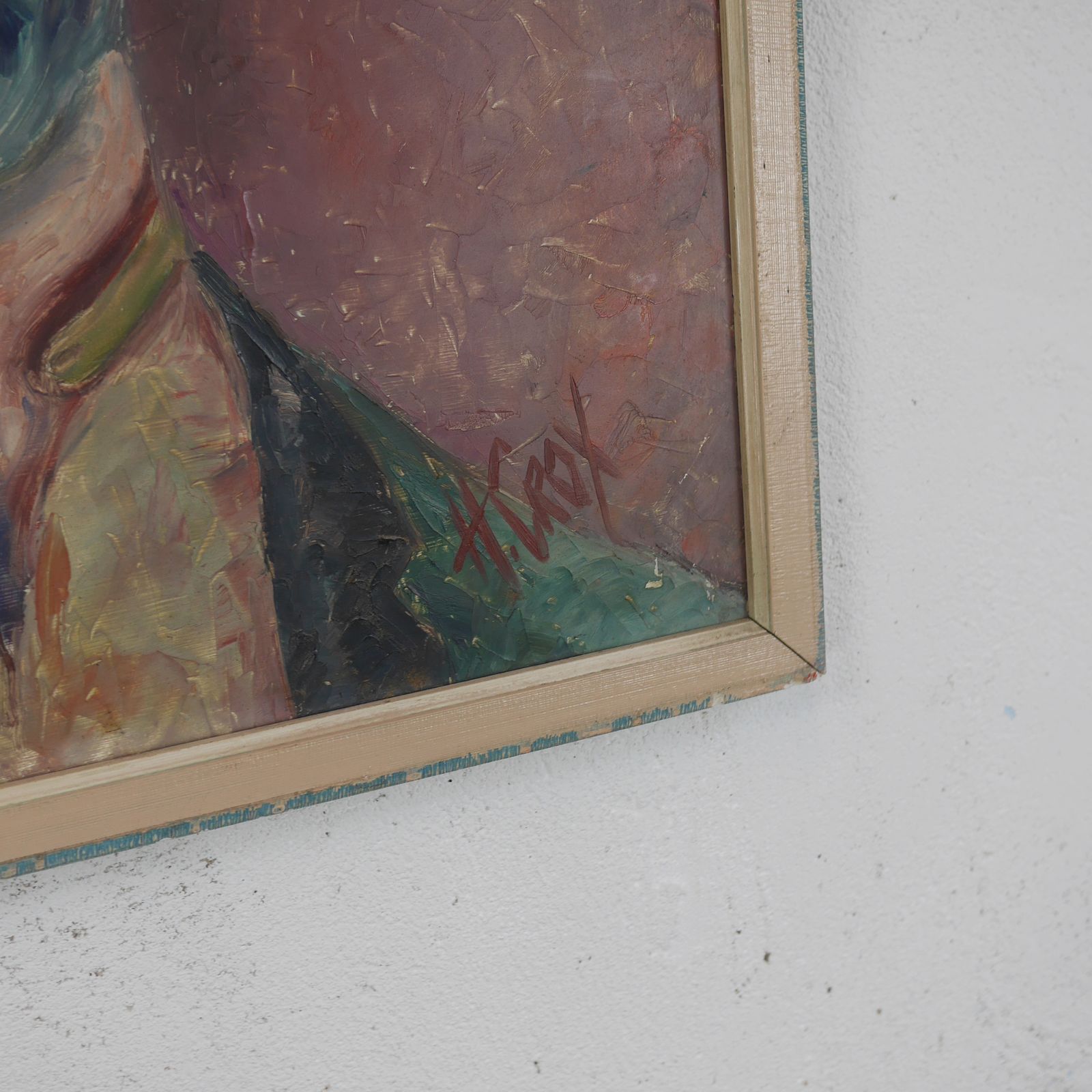 Vintage Oil On Board Portrait Painting Of Bimbo The Clown Framed Signed photo 370.0