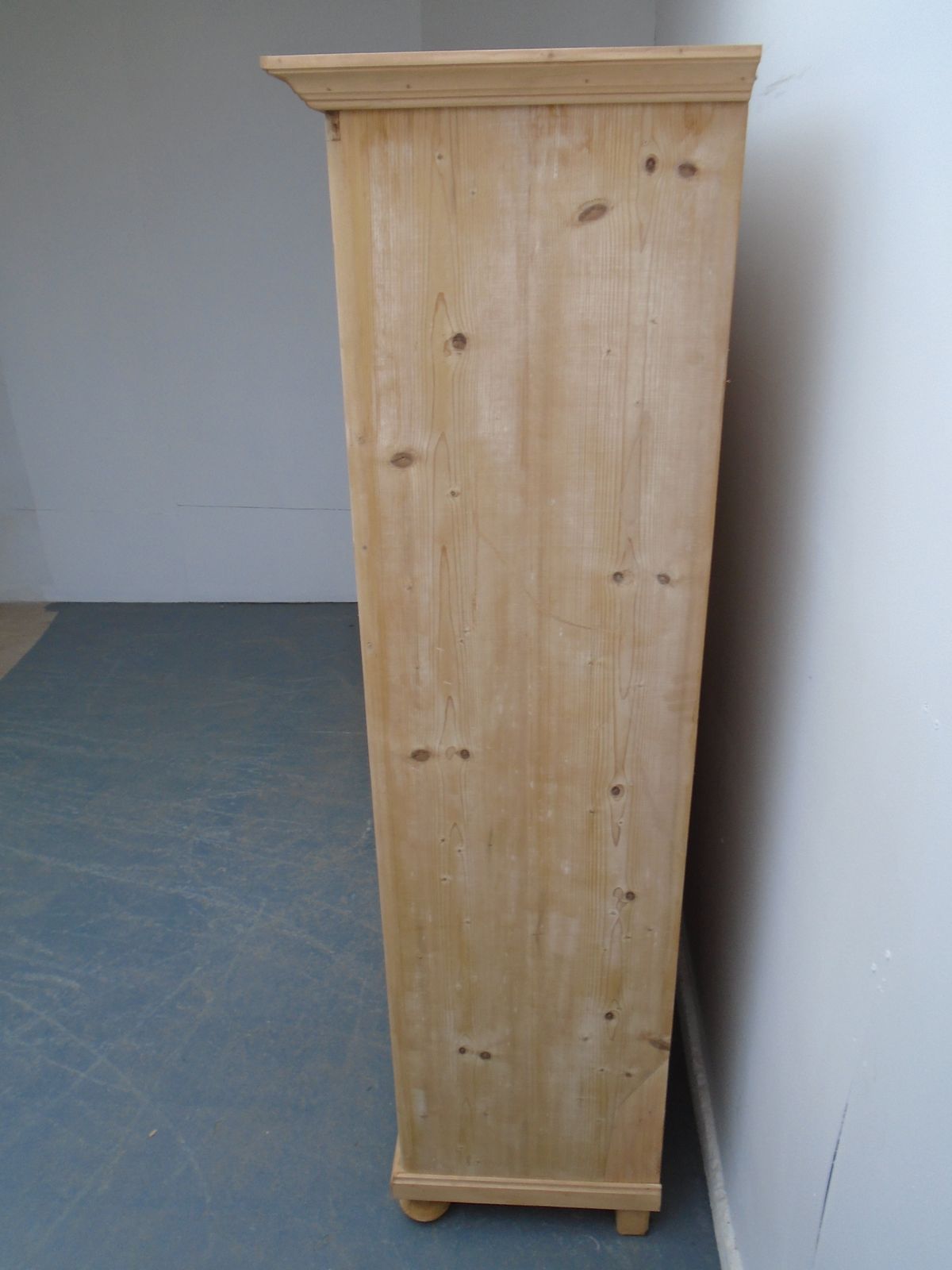 A Large 1 Piece Mirrored Antique Pine Hall Wardrobe To Wax / Paint photo for sale