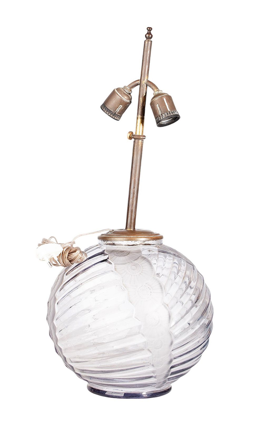 1920s Art Déco Spherical Glass Table Lamp By The Sculptor Henri Dieupart For Simonet Frères, France photo furniture