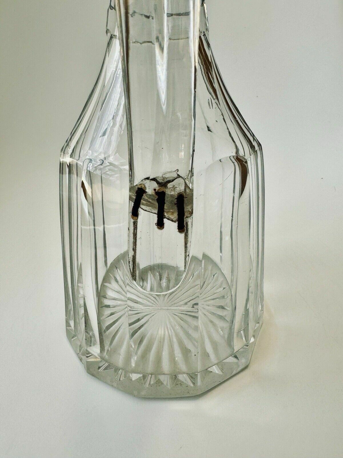 Large Georgian Cut Glass Claret Jug, Swan Neck Handle With Historic Repair photo furniture