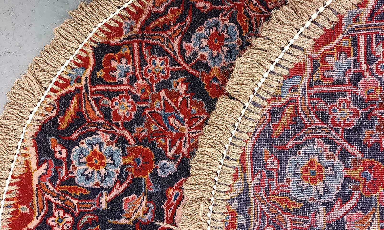 Handmade Round Rug Doormat Oriental Circular Interior Carpet Mat Entrance Way photo vinterior