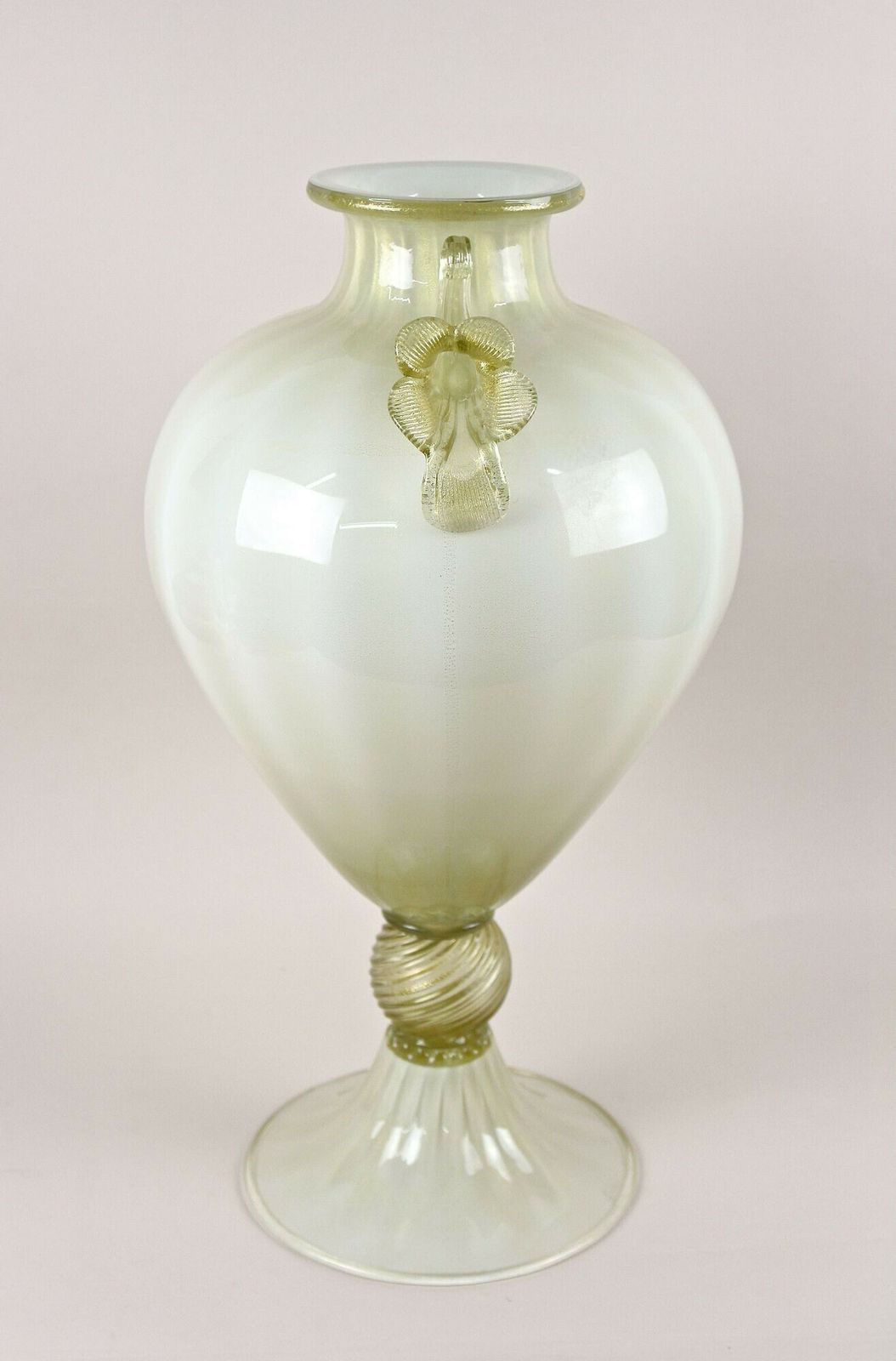 Large Murano Glass Amphora Vase By Gabbiani Venezia, Gold Infused, Italy 2000 photo 1700.0